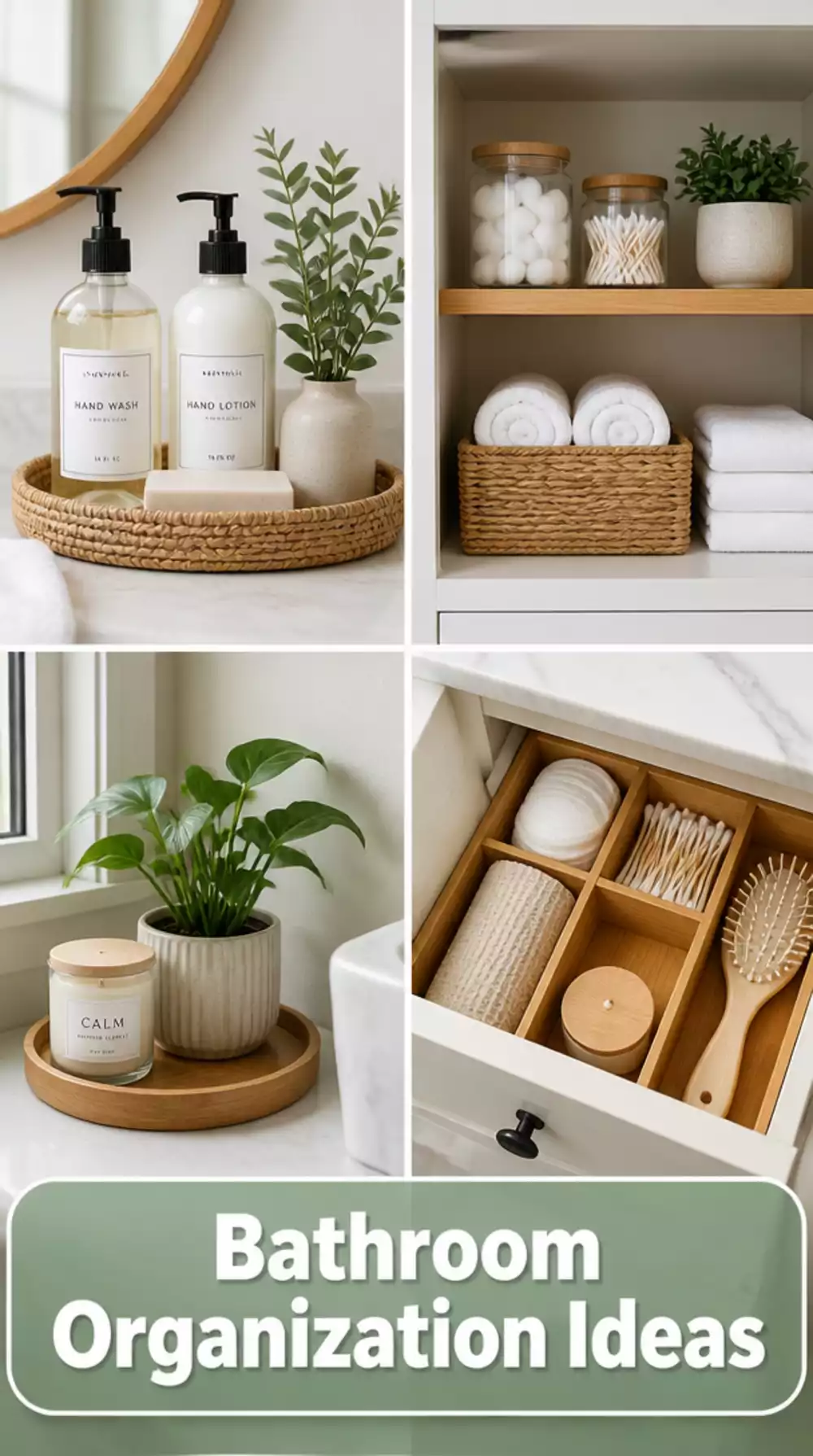 Bathroom Minimal Tray System That Reduces Counter Items to Only Daily Essentials