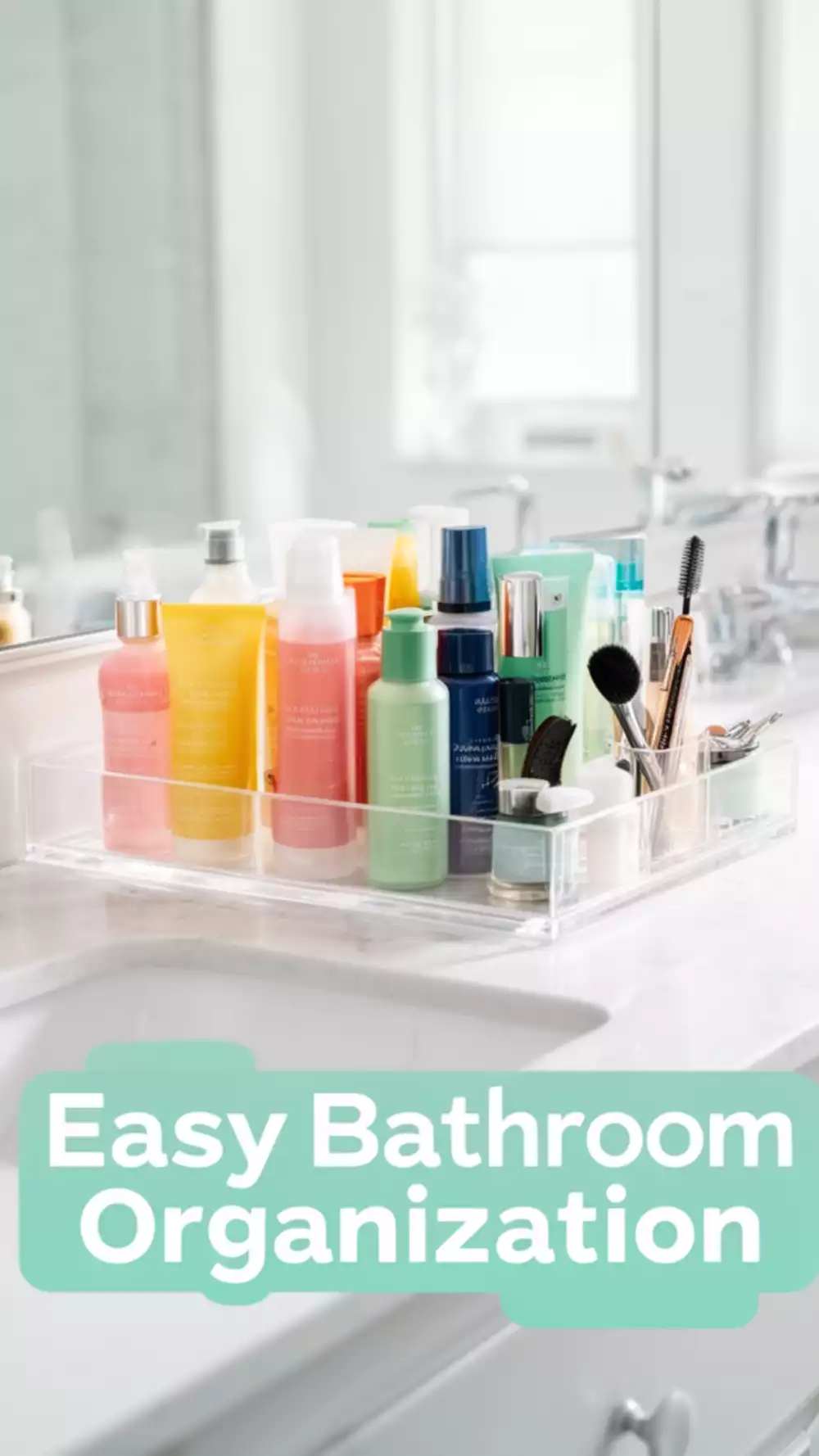Bathroom Clear Open Tray That Keeps Daily Products Visible Without Opening Drawers