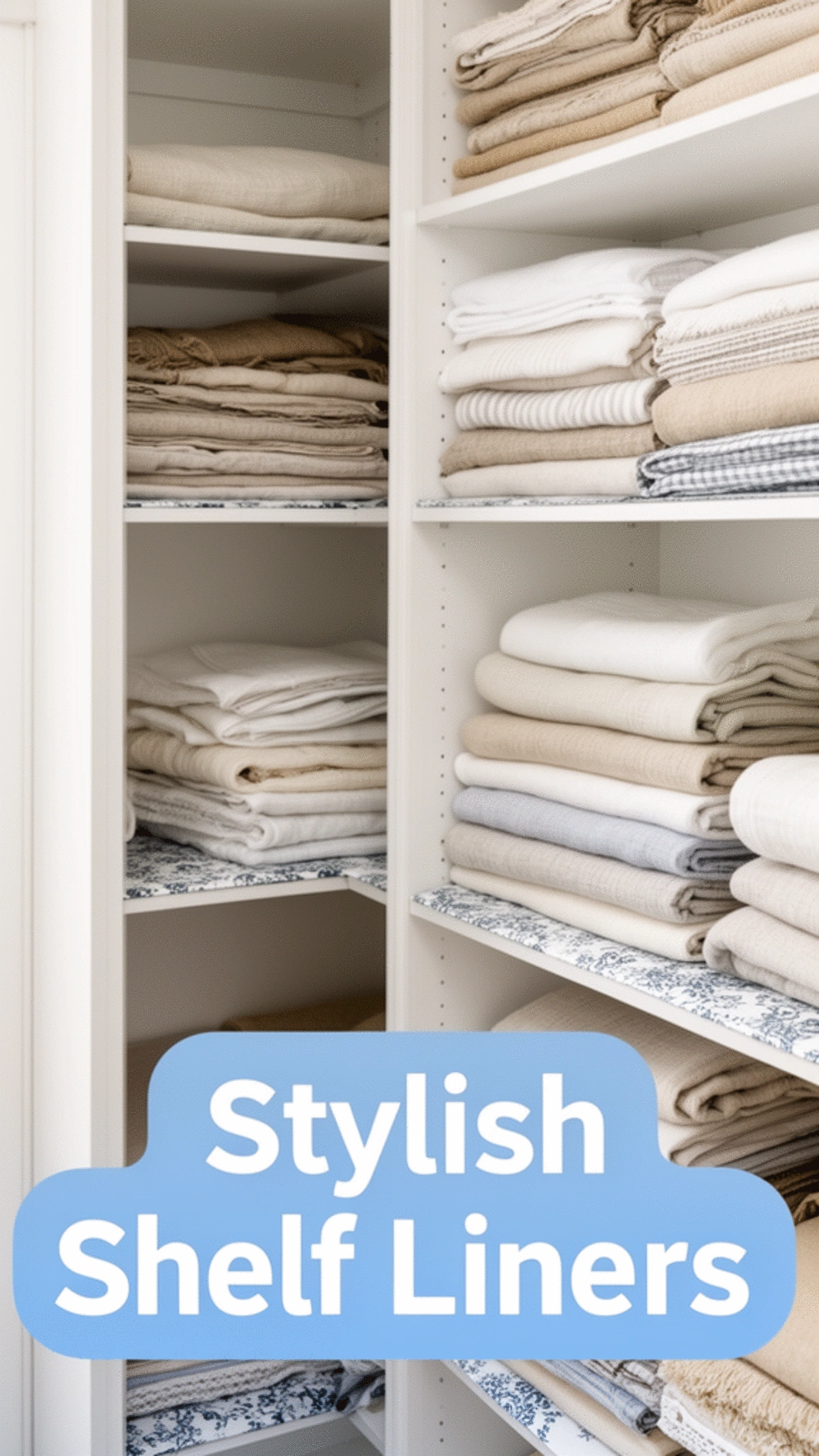 Linen Closet Shelf Liner That Protects Linens and Makes Shelves Look Finished