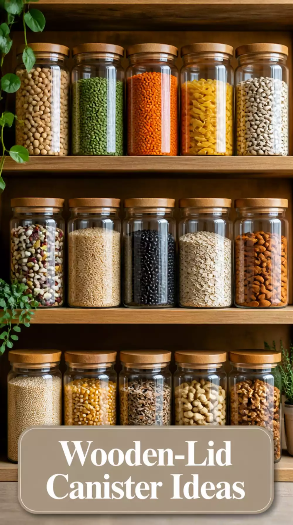 Pantry Wooden-Lid Glass Canister Set That Brings Warmth to Every Shelf
