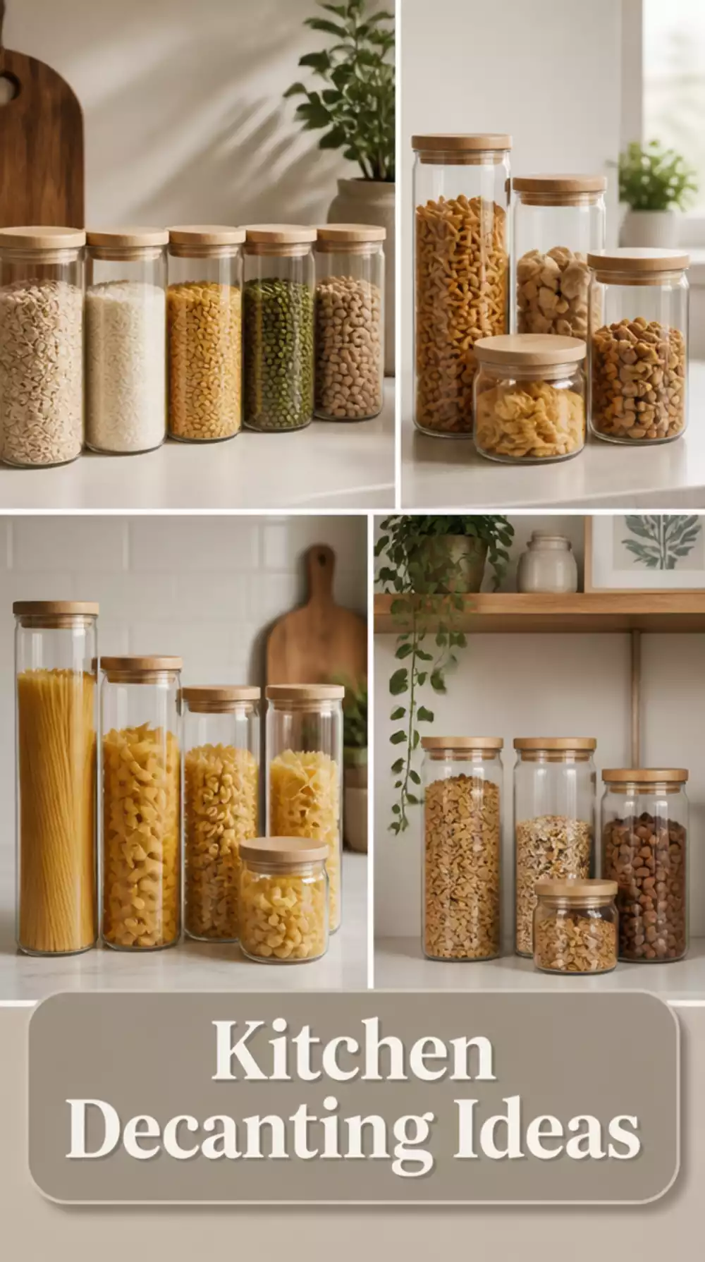 Kitchen Matching Decant Jar Set That Removes Mismatched Packaging from Shelves