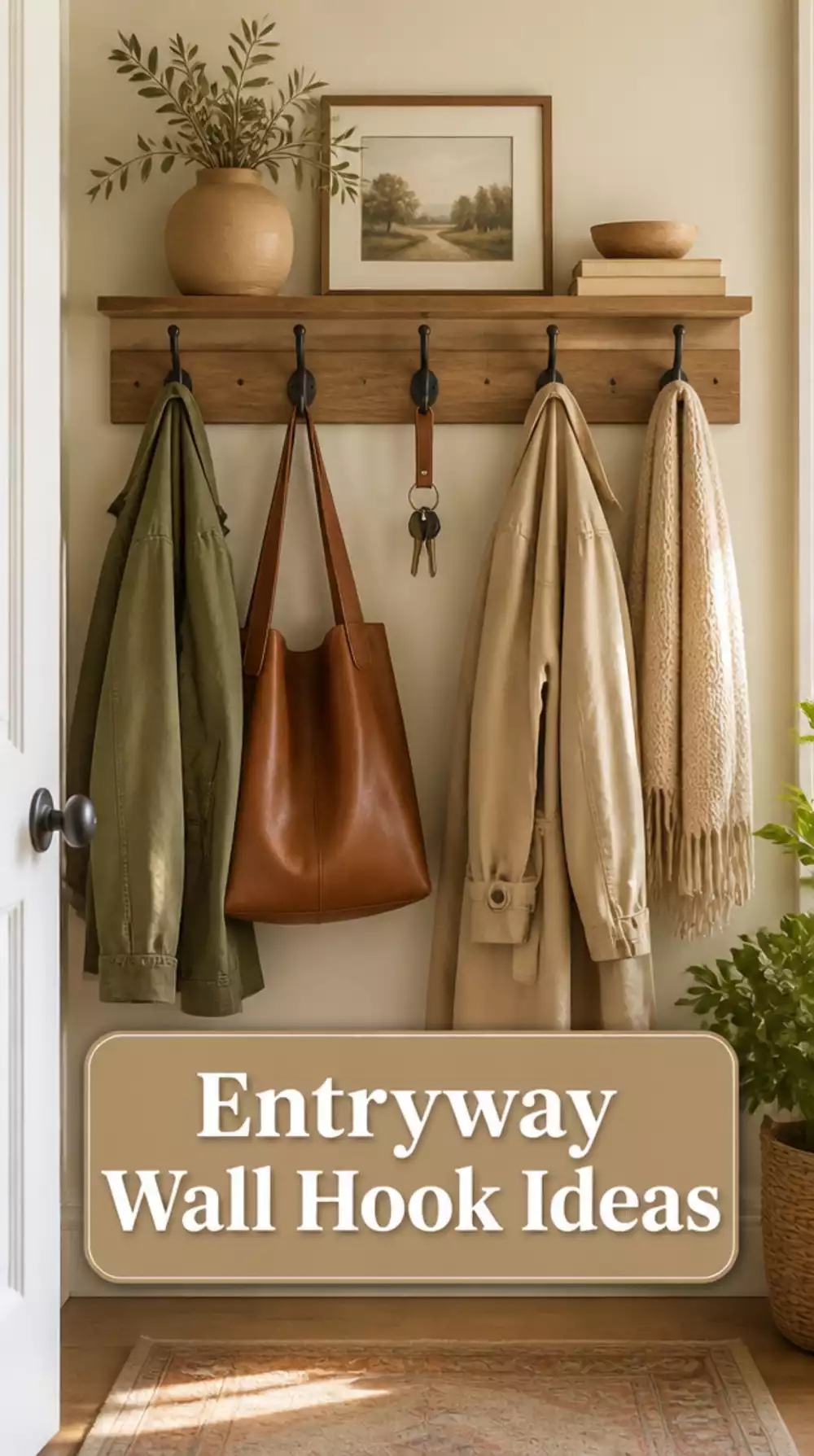 Entryway Wall Hook Rail That Holds Coats, Bags, and Keys in One Spot