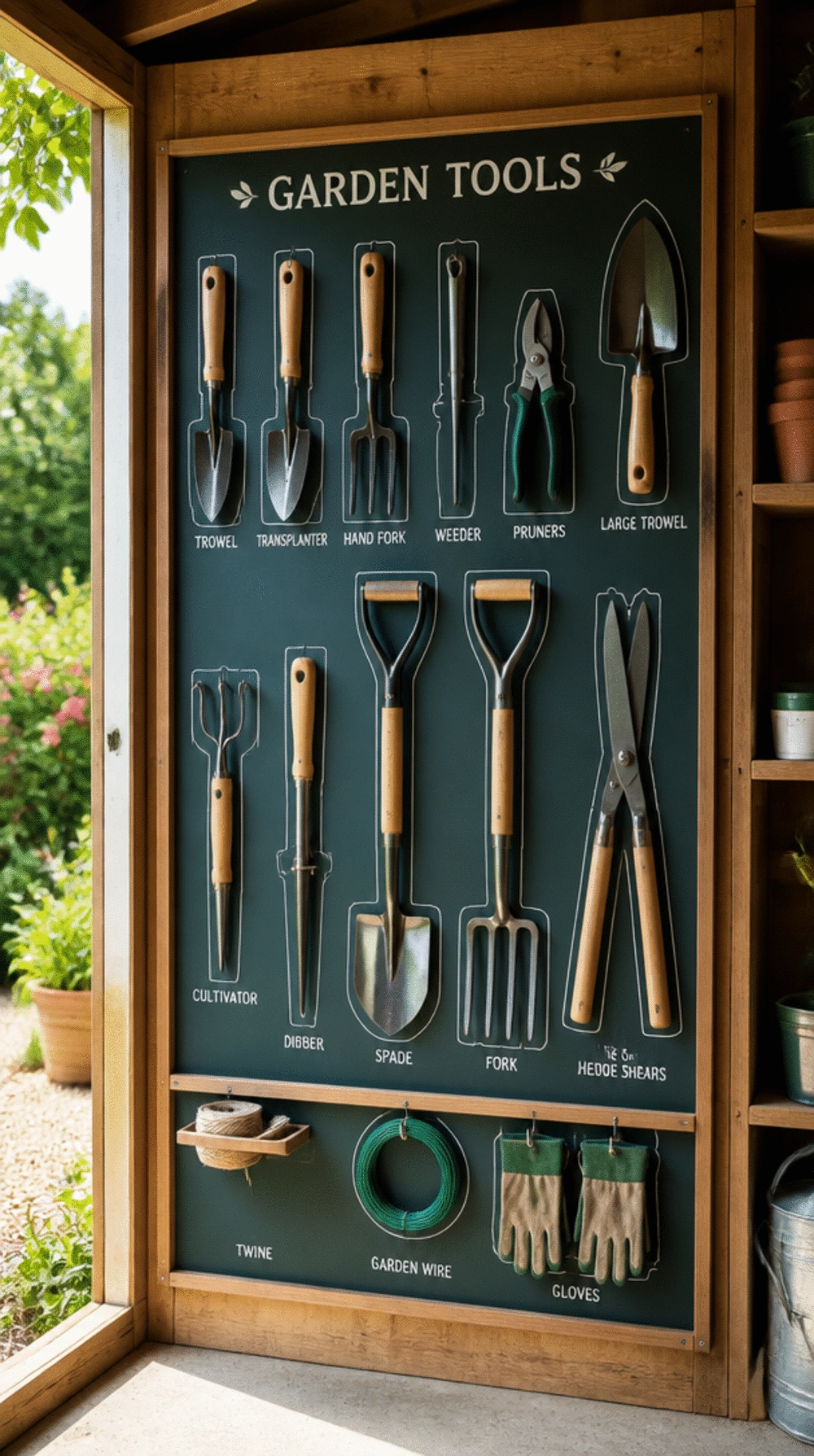 Why a Labelled Garden Tool Shadow Board Makes Returning Every Tool Automatic