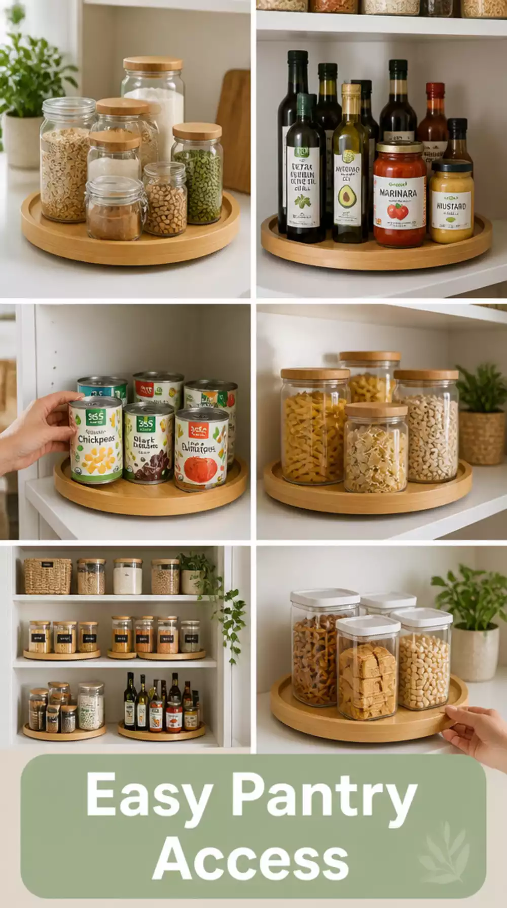 Pantry Bamboo Lazy Susan That Makes Deep Corner Shelves Actually Useful