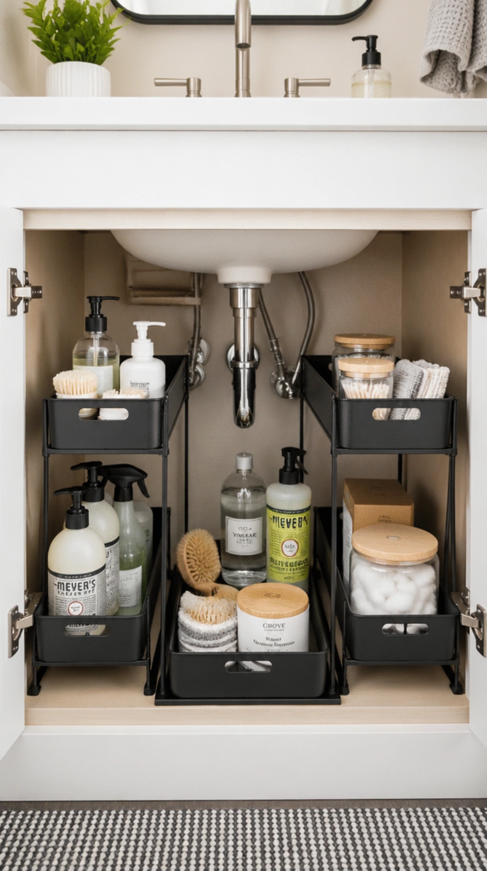 Bathroom Under-Sink Organizer That Doubles Every Cabinet's Storage
