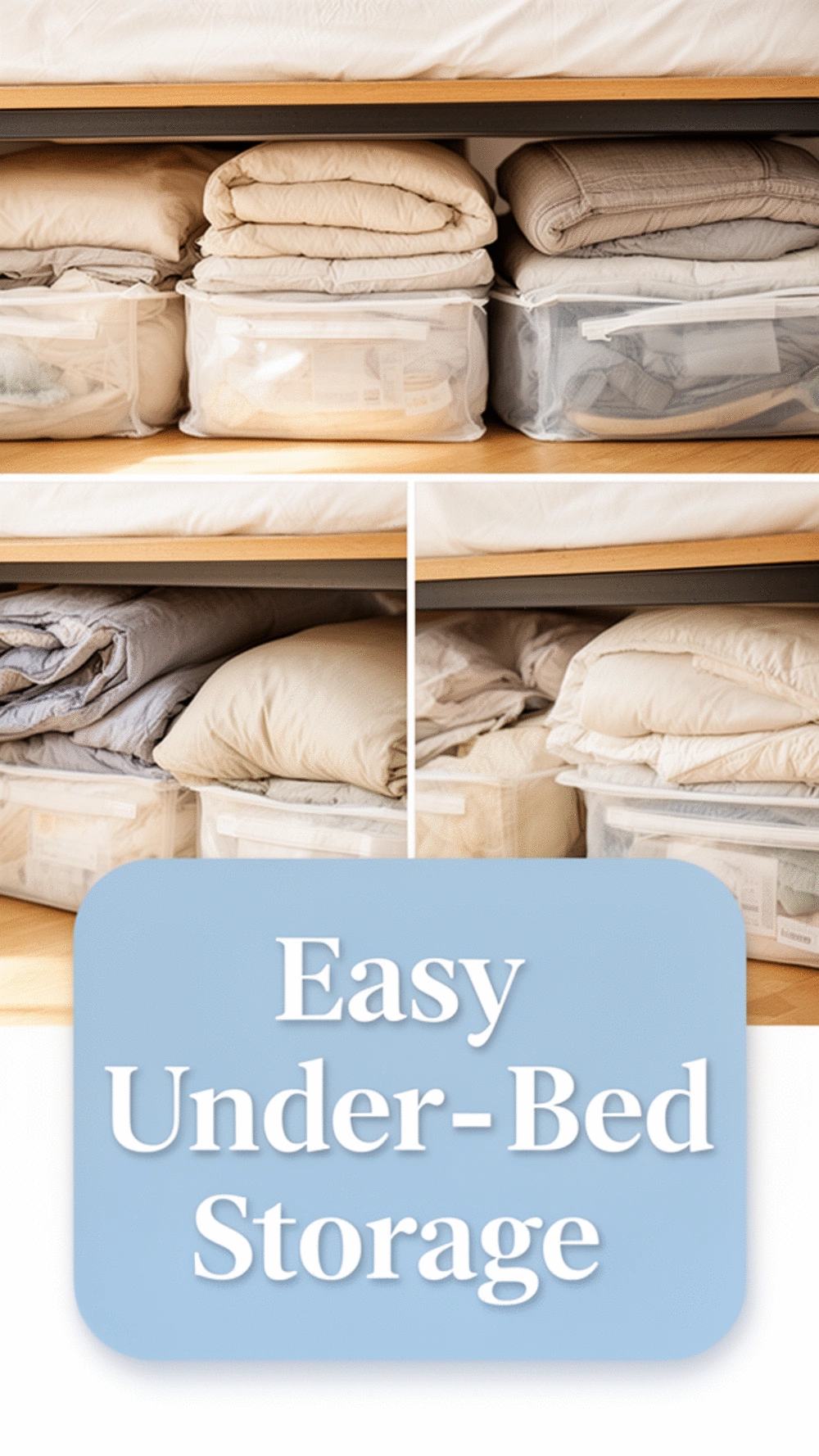 Bedroom Under-Bed Flat Storage Bags for Bulky Duvets and Extra Linens