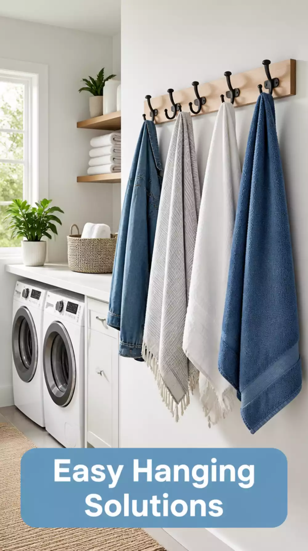 Laundry Room Wall Hook Rail That Hangs Clean Items the Moment They Come Off the Line