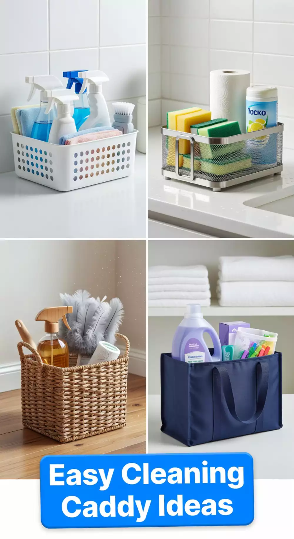 Home Cleaning Caddy Assigned to Each Room That Removes the Need to Carry Supplies