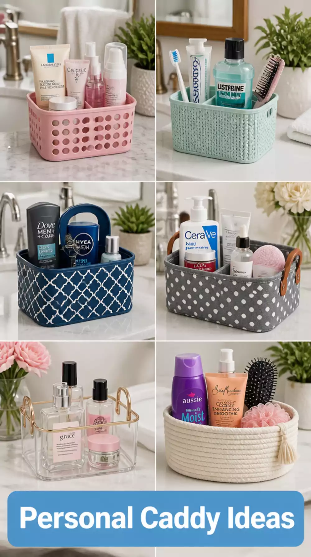Shared Bathroom Individual Caddy Basket That Gives Each Person Their Own Product Set