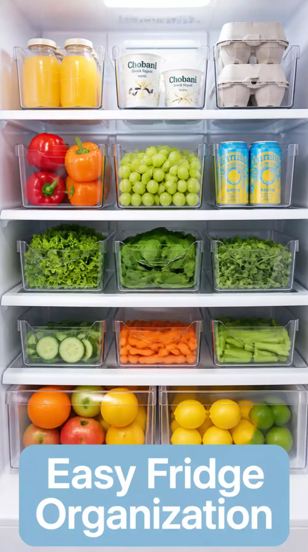 Kitchen Fridge Clear Pull-Out Bin That Stops Food Getting Lost at the Back