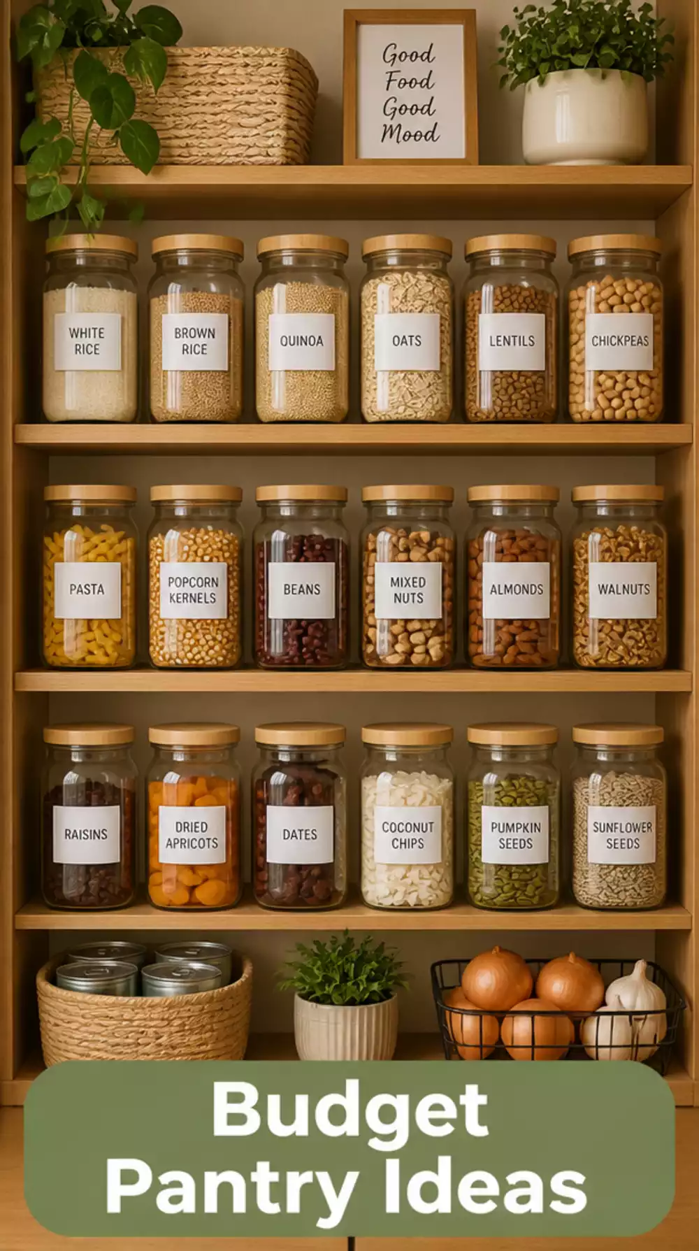 Budget Pantry Matching Jar Set That Makes Shelves Look Pulled Together
