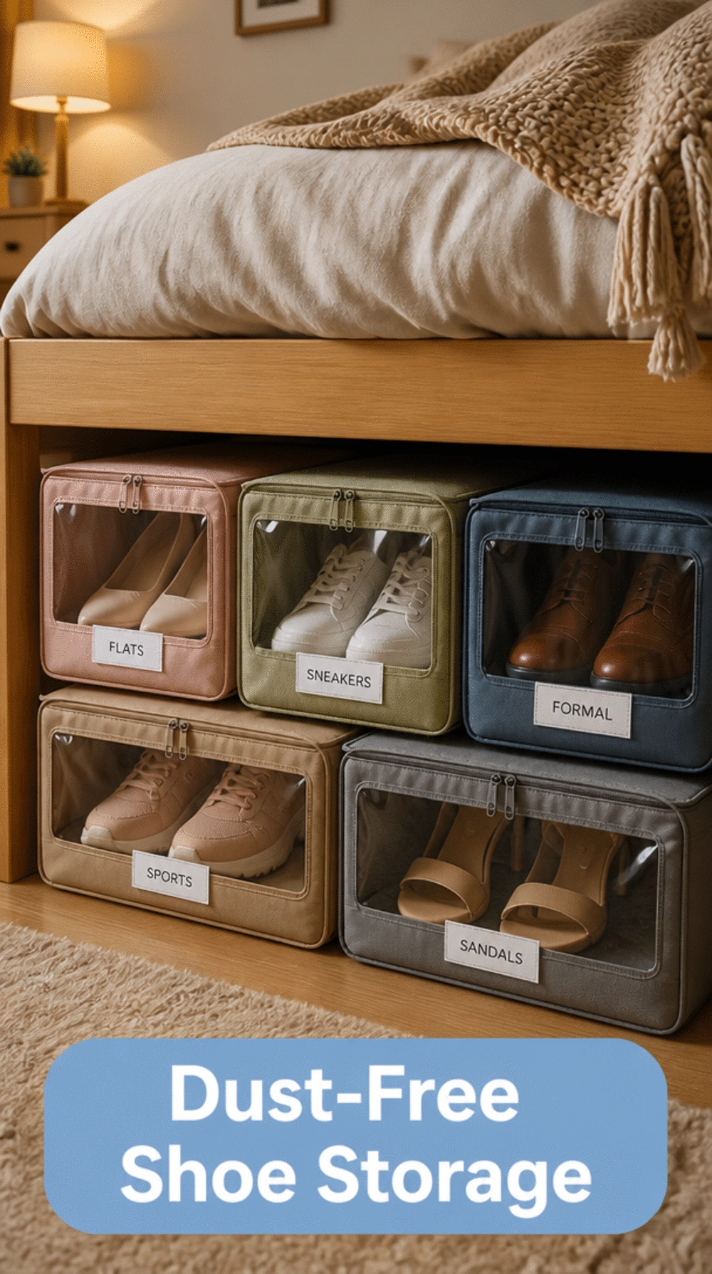Under-Bed Flat Shoe Storage Bag That Keeps Out-of-Season Pairs Dust-Free