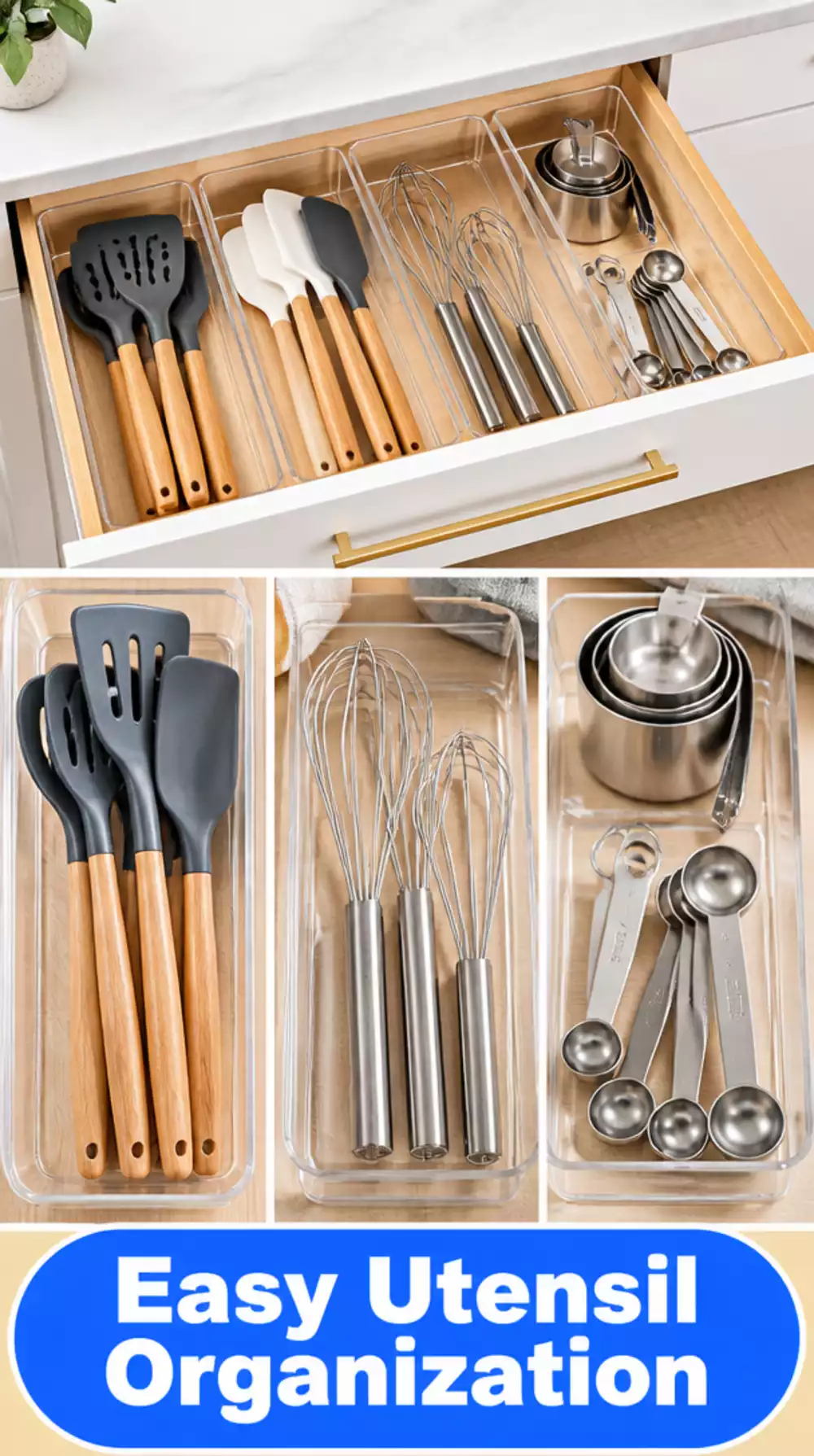 Kitchen Drawer Clear Acrylic Divider That Makes Every Utensil Easy to Find