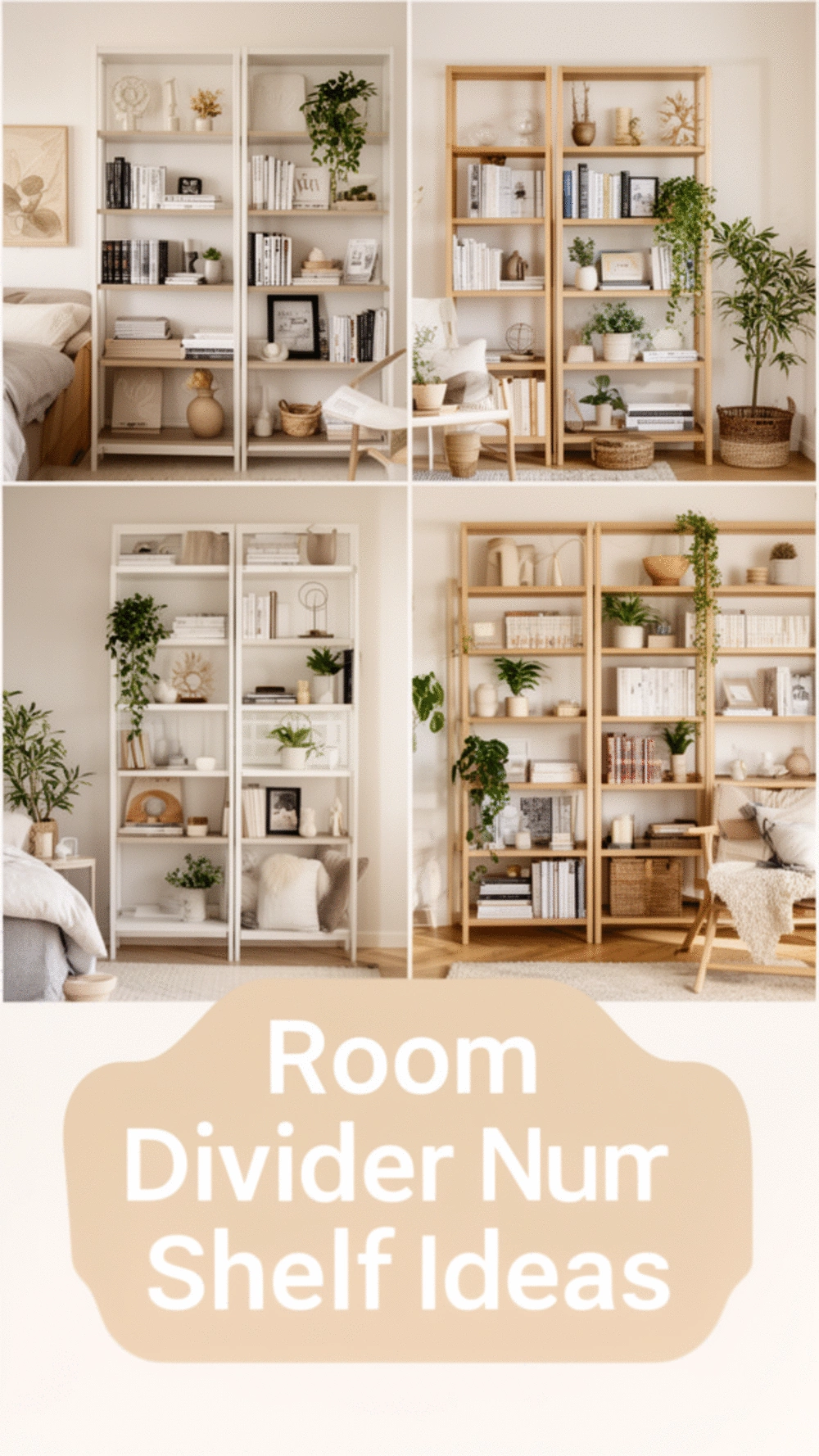 Studio Apartment Room Divider Shelf That Splits Sleeping from Living Space Visually