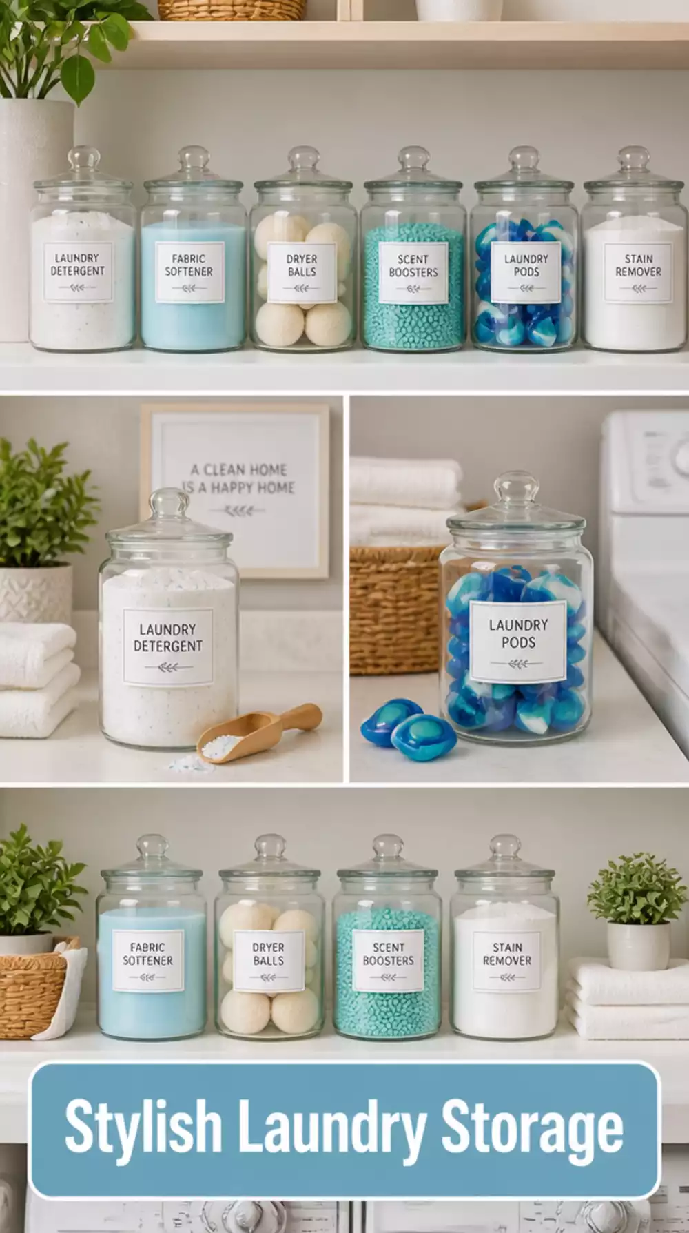 Laundry Room Matching Storage Jar Set That Makes Supplies Look Styled