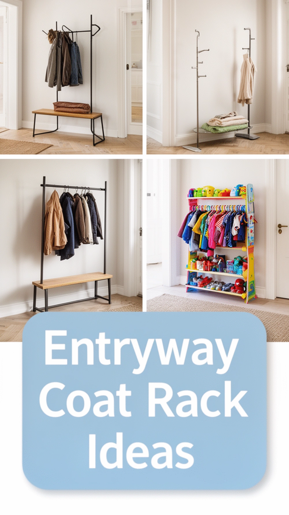 Renter-Friendly Entryway Freestanding Coat Rack That Needs No Wall Mounting