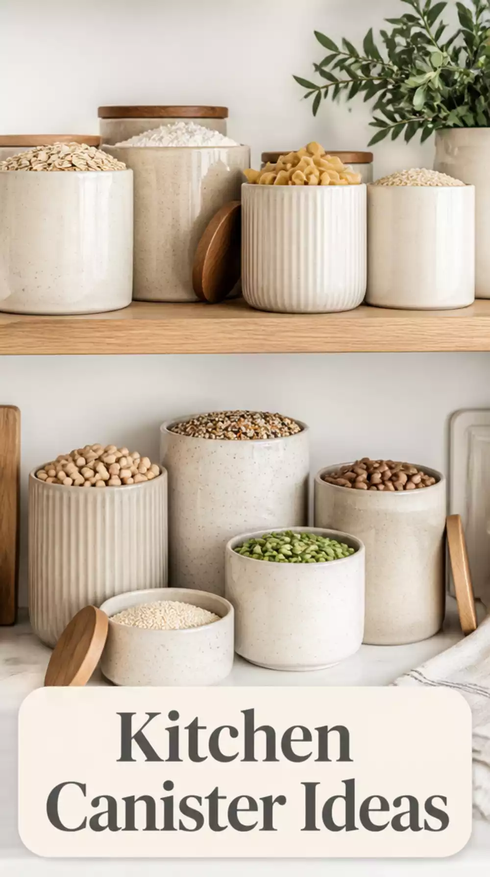 Japandi Open Shelf Ceramic Canister Set That Brings Quiet Beauty to a Kitchen Wall