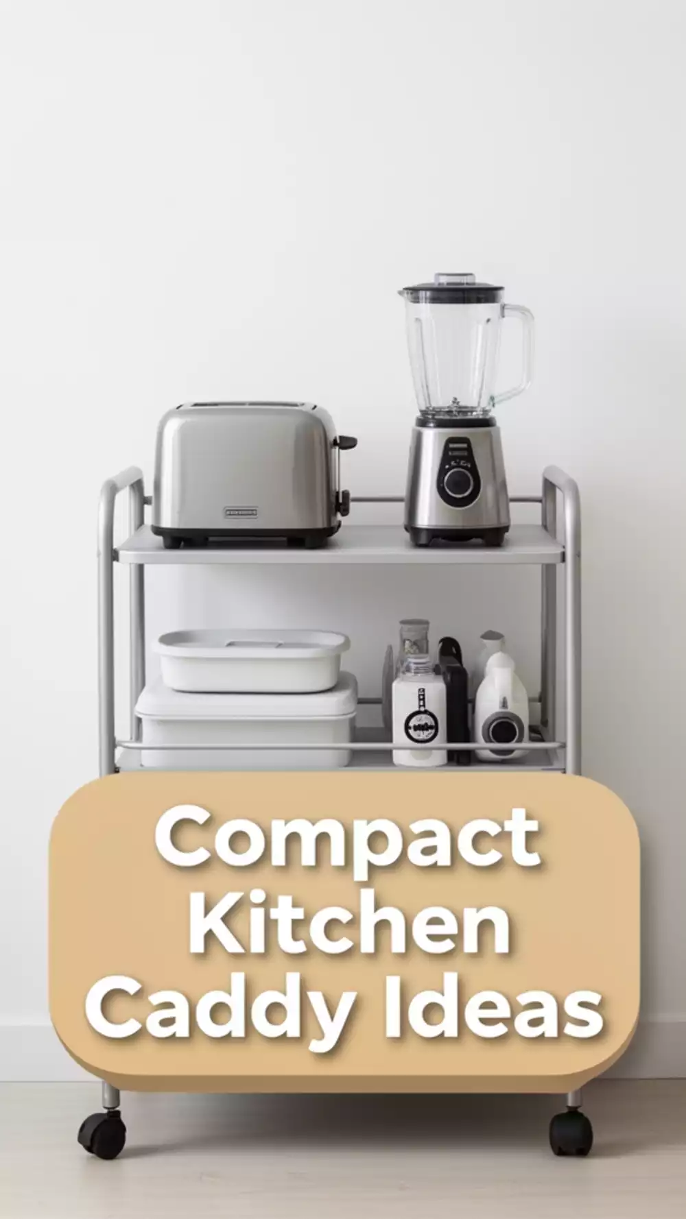 Compact Kitchen Appliance Caddy That Keeps Counters Clear of Small Gadgets