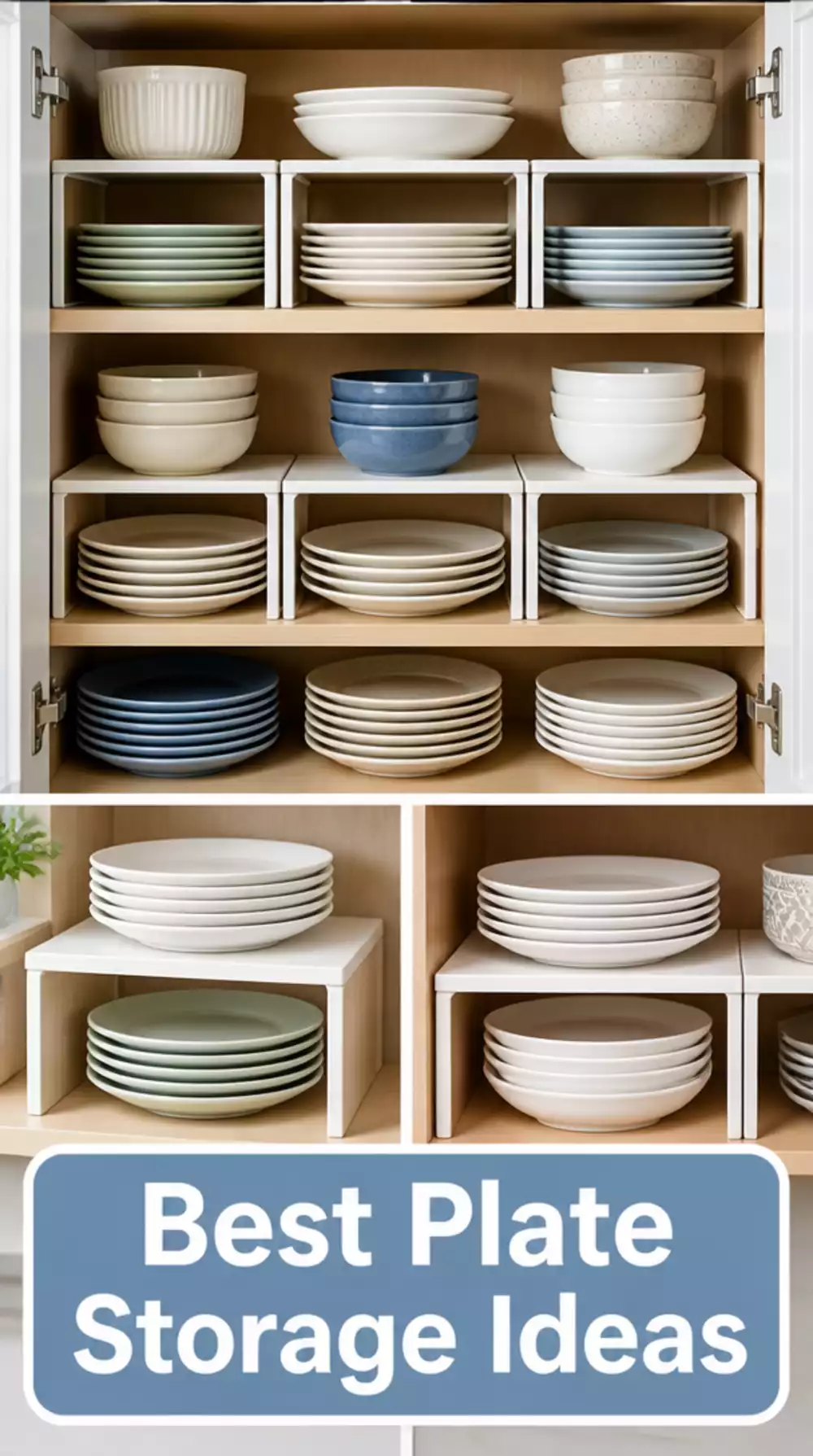 Kitchen Cabinet Stackable Shelf Riser That Doubles Your Plate Storage