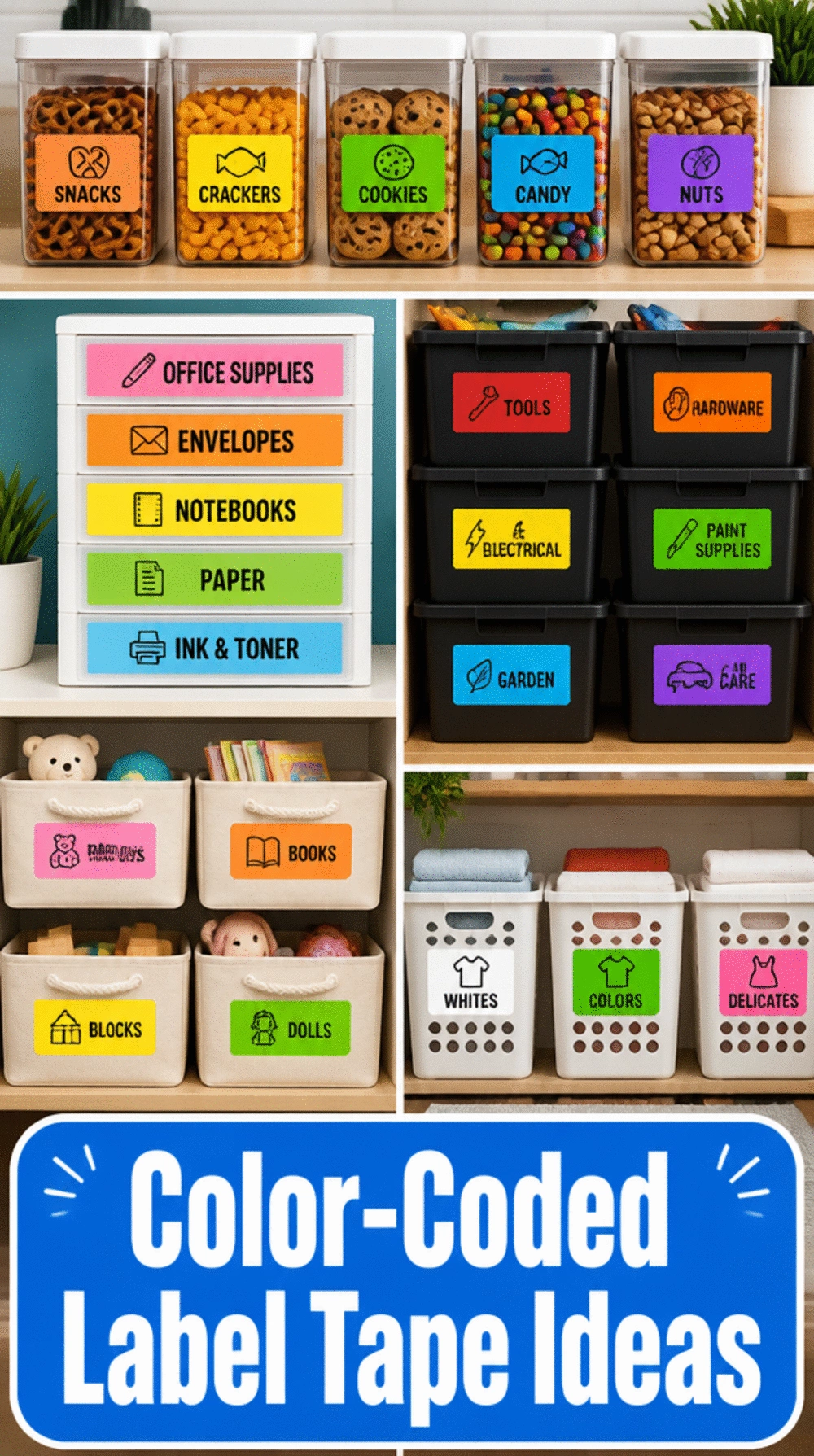 The Colour-Coded Label Tape Trick That Turns Any Plain Bin into a Sorted System