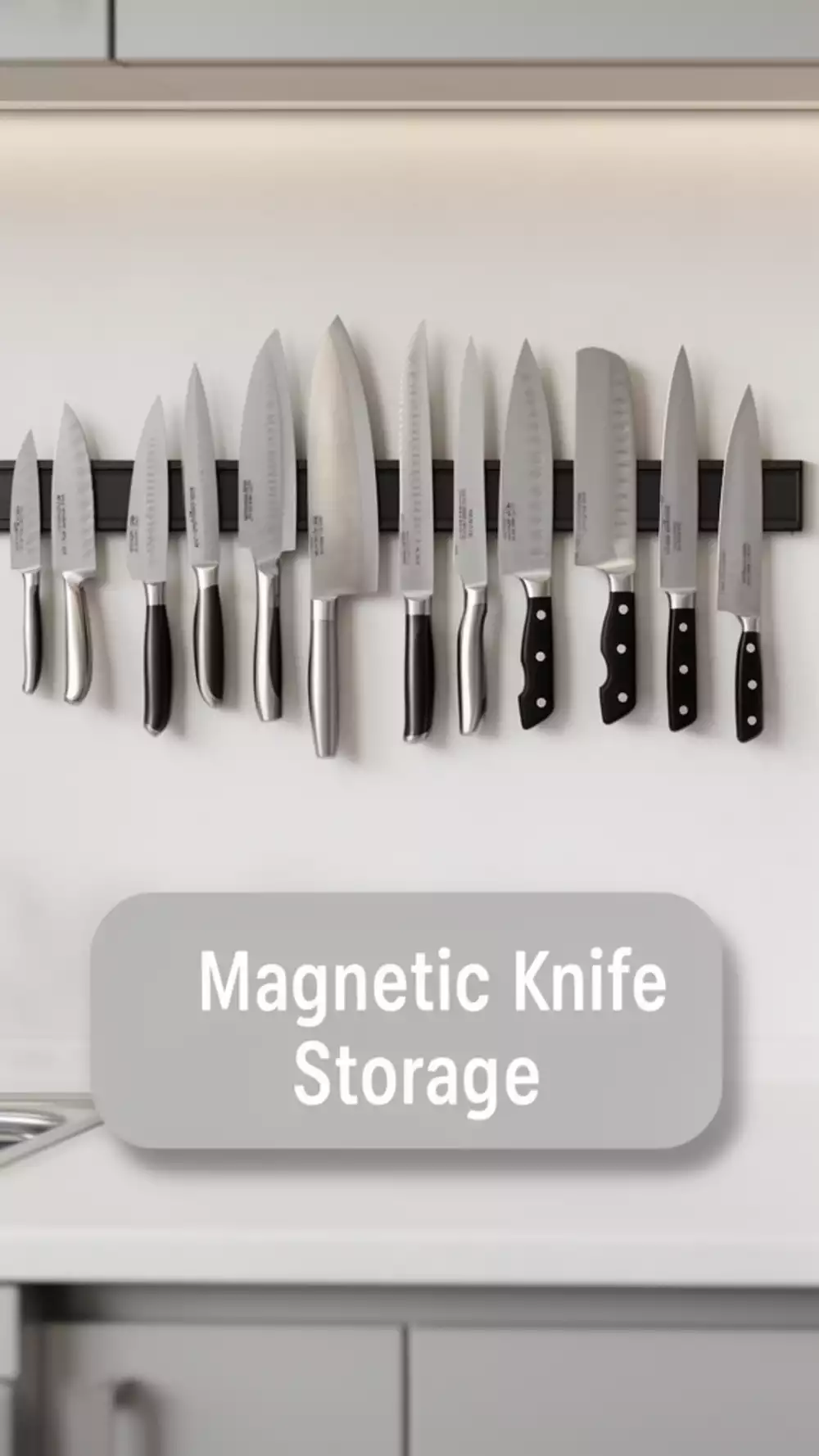 Kitchen Magnetic Knife Strip That Frees Up an Entire Drawer