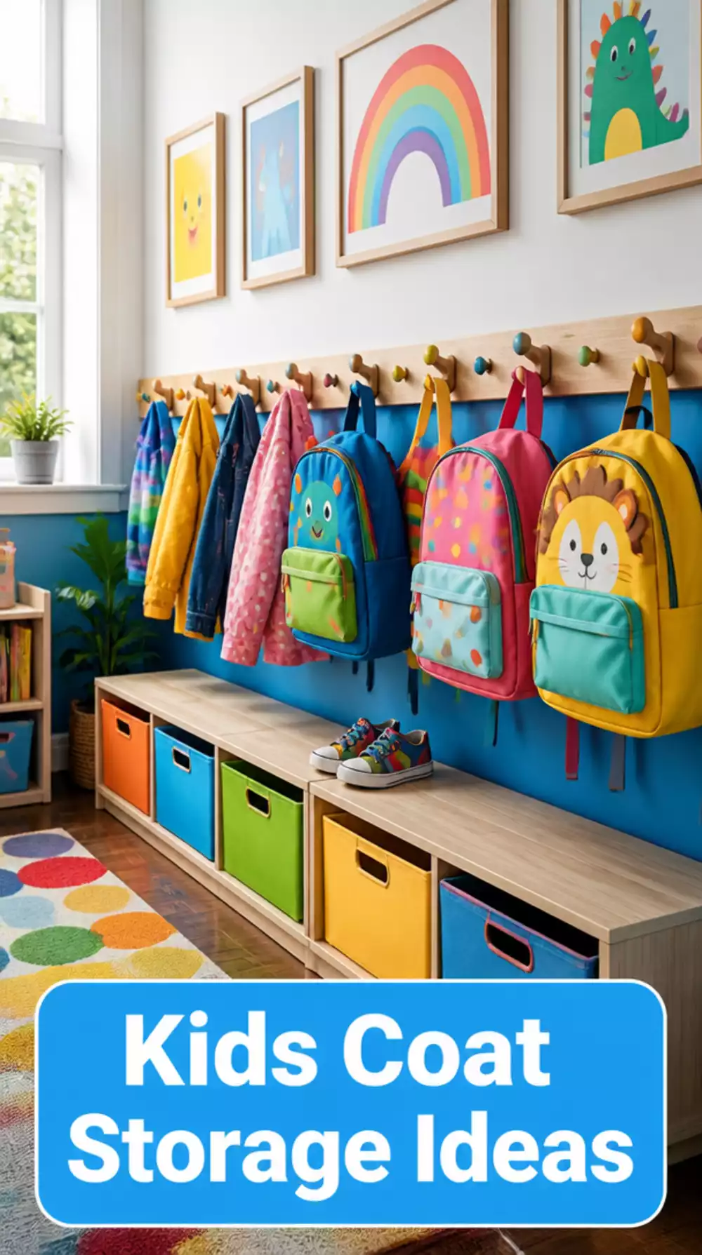 The Kids Room Low Hook Rail That Lets Children Hang Their Own Bags and Coats