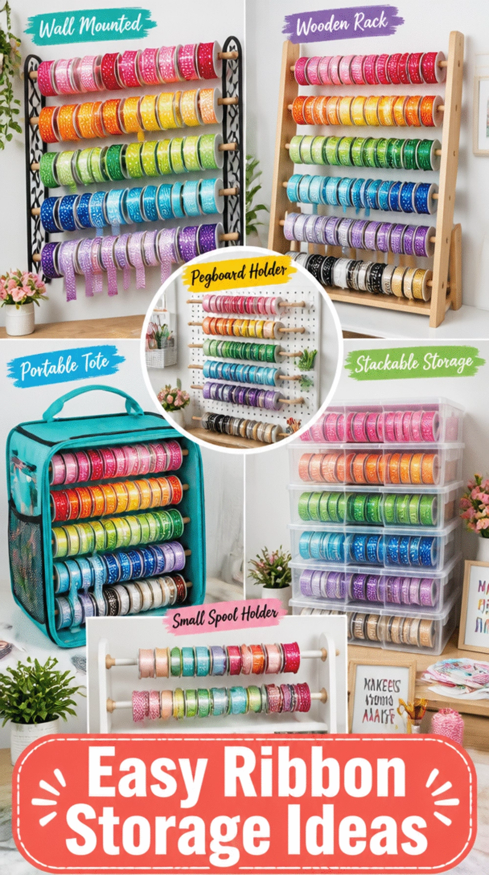 Gift Wrap Ribbon Spool Holder That Keeps Every Colour Untangled and Ready to Cut