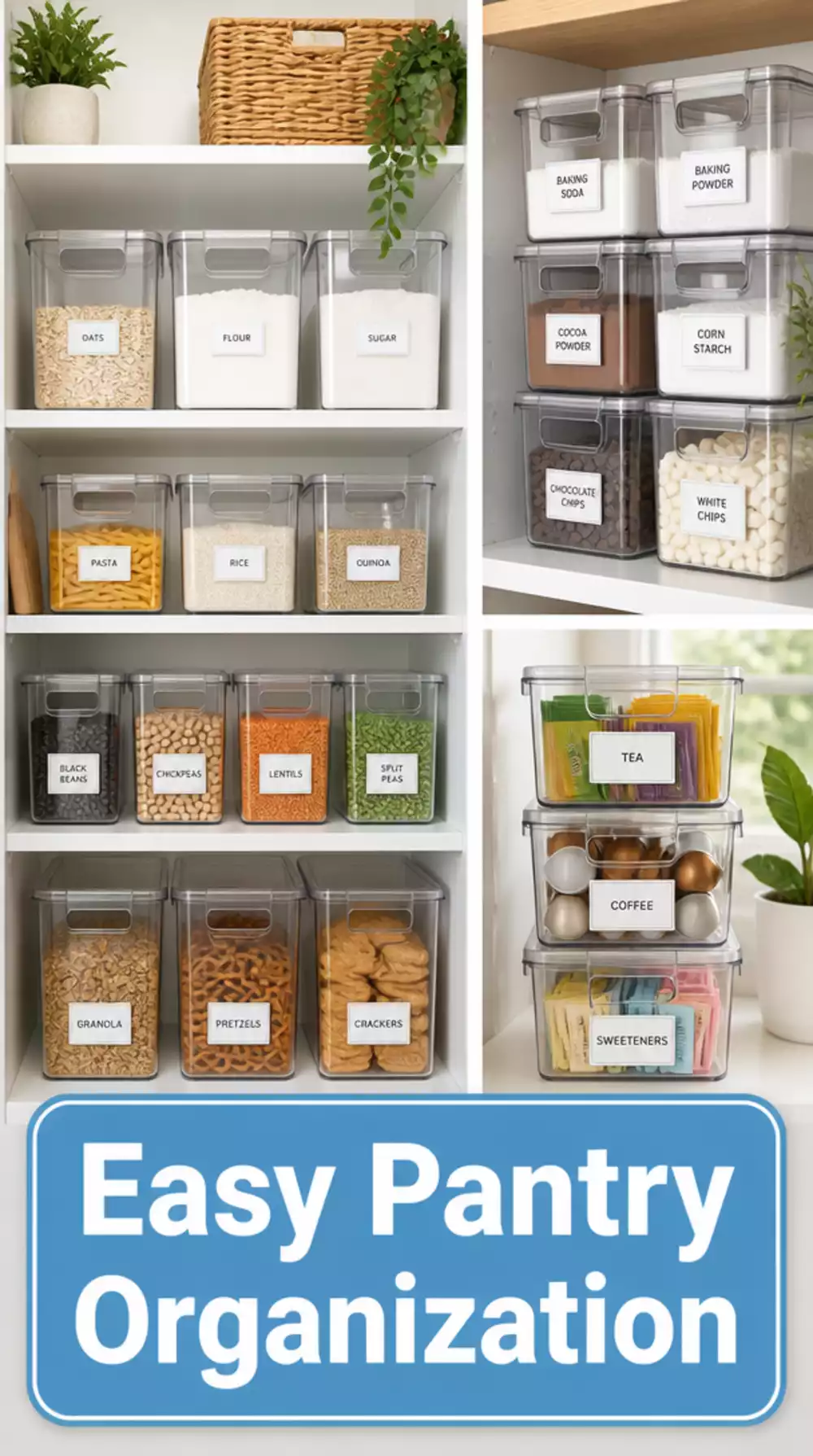 Pantry Clear Stackable Bins That Make Every Label Easy to Read