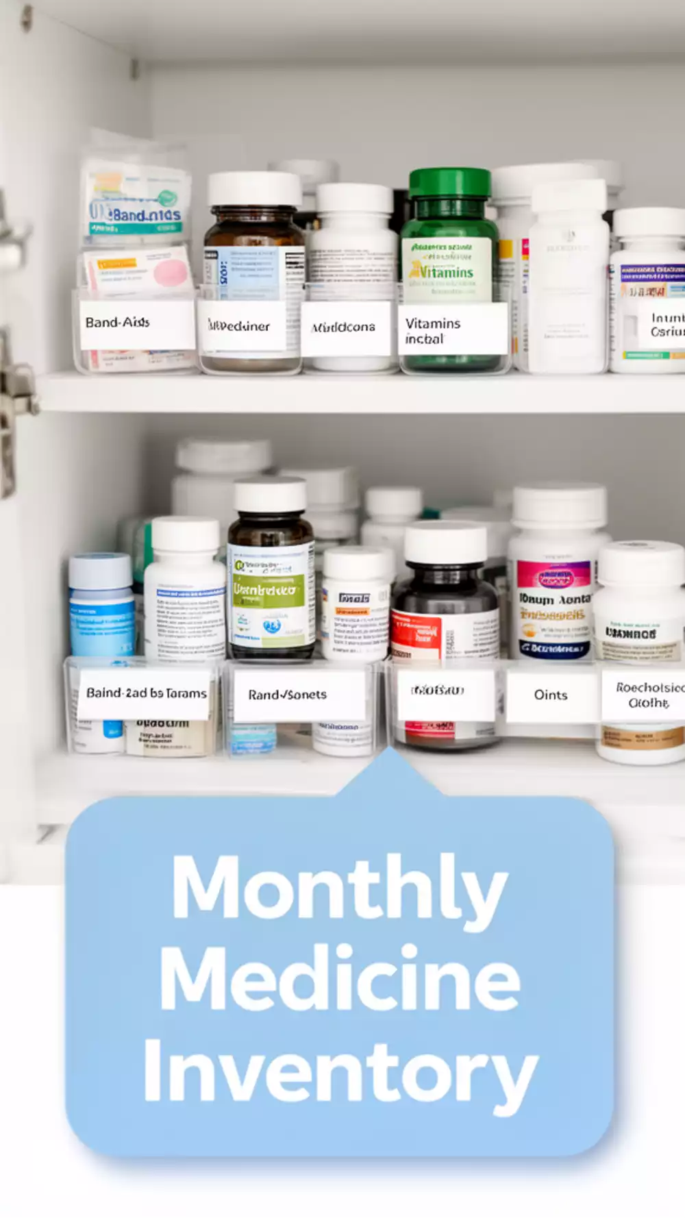 Home Medicine Cabinet Inventory Card That Tracks What Needs Replacing Each Month