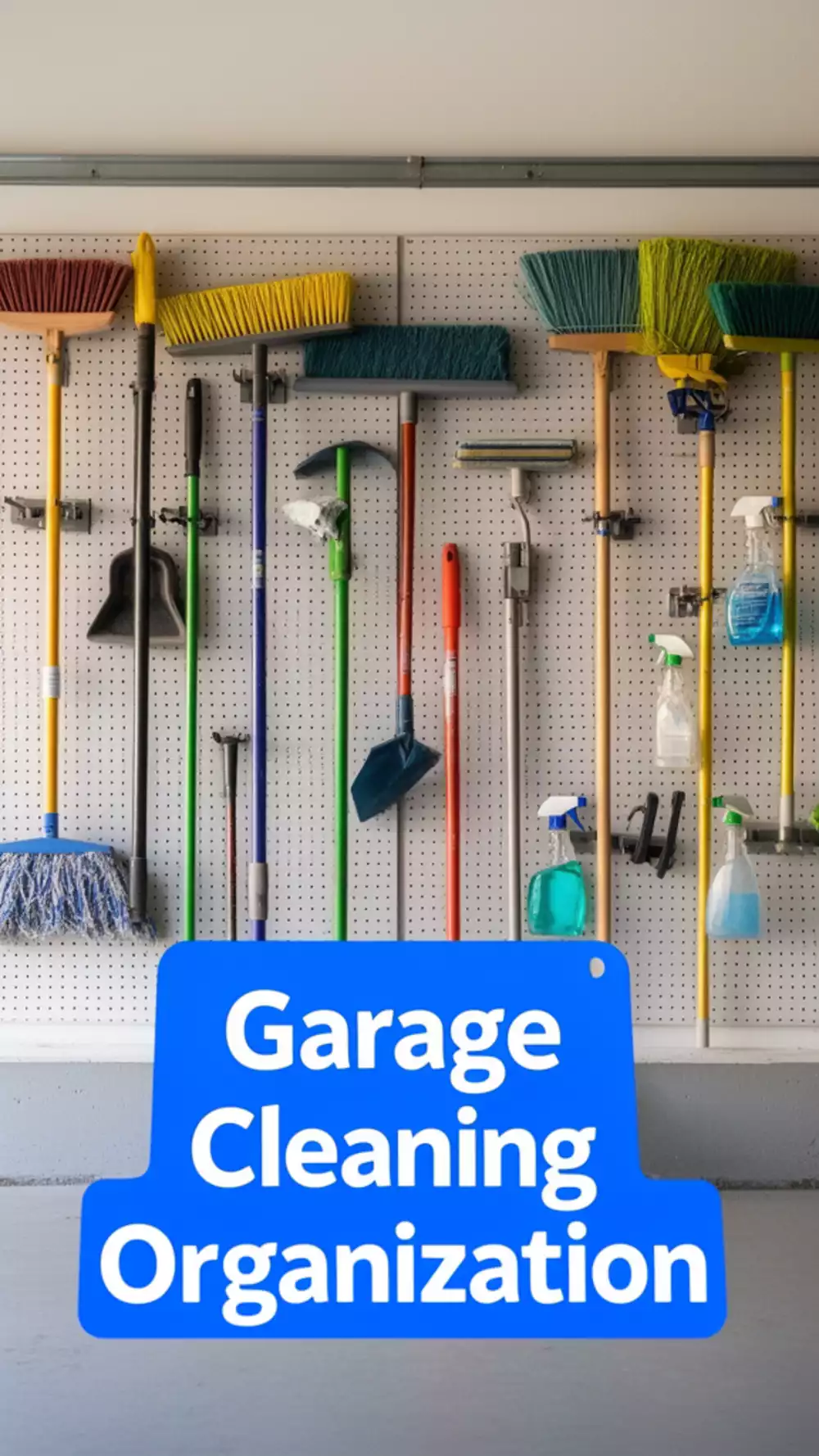 Garage Cleaning Station Pegboard That Mounts Every Tool on a Visible Wall Panel