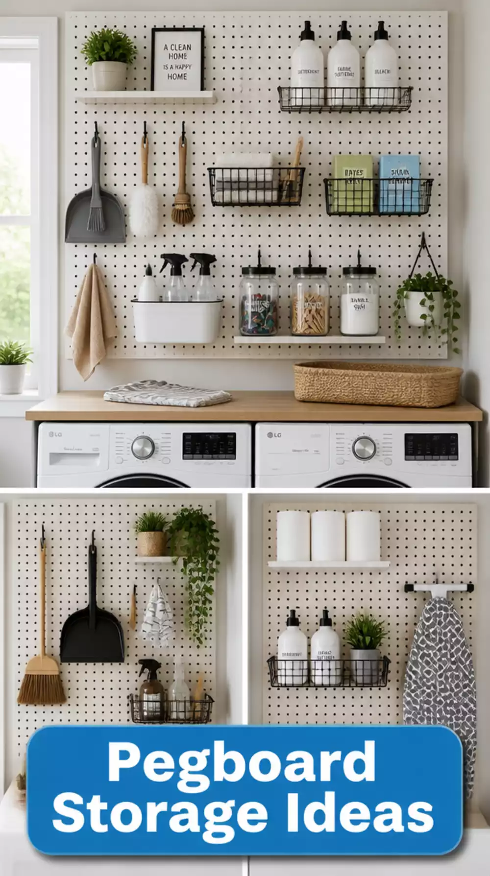 The One Pegboard Trick That Turns a Laundry Room Wall into Full Storage