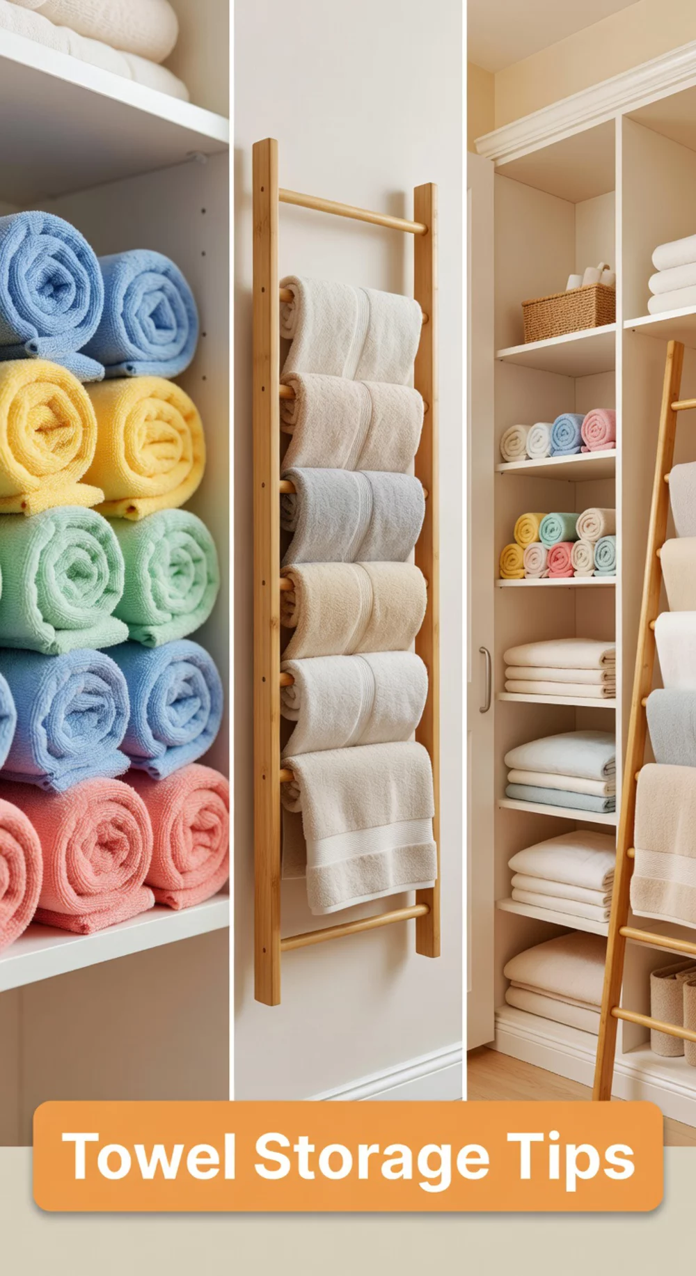 The Linen Closet Roll-and-Stand Towel Method That Doubles Shelf Capacity