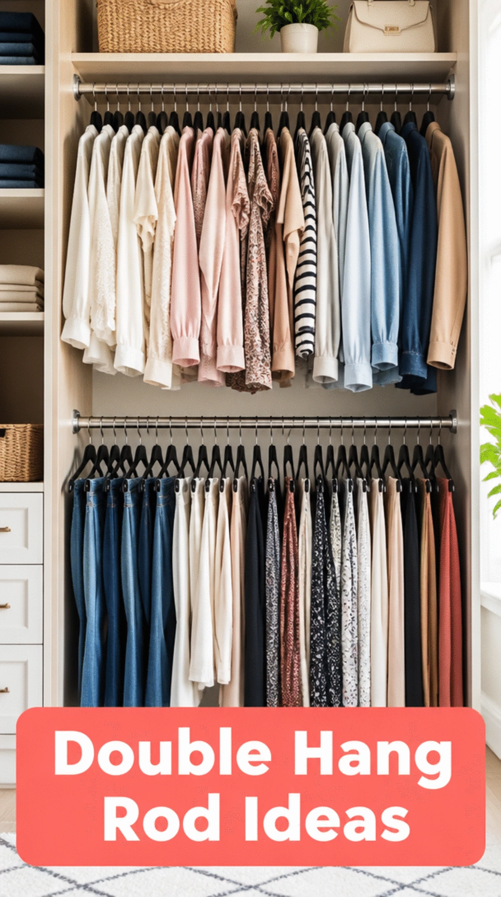 The Closet Double Hang Rod Trick That Gives You Twice the Hanging Space
