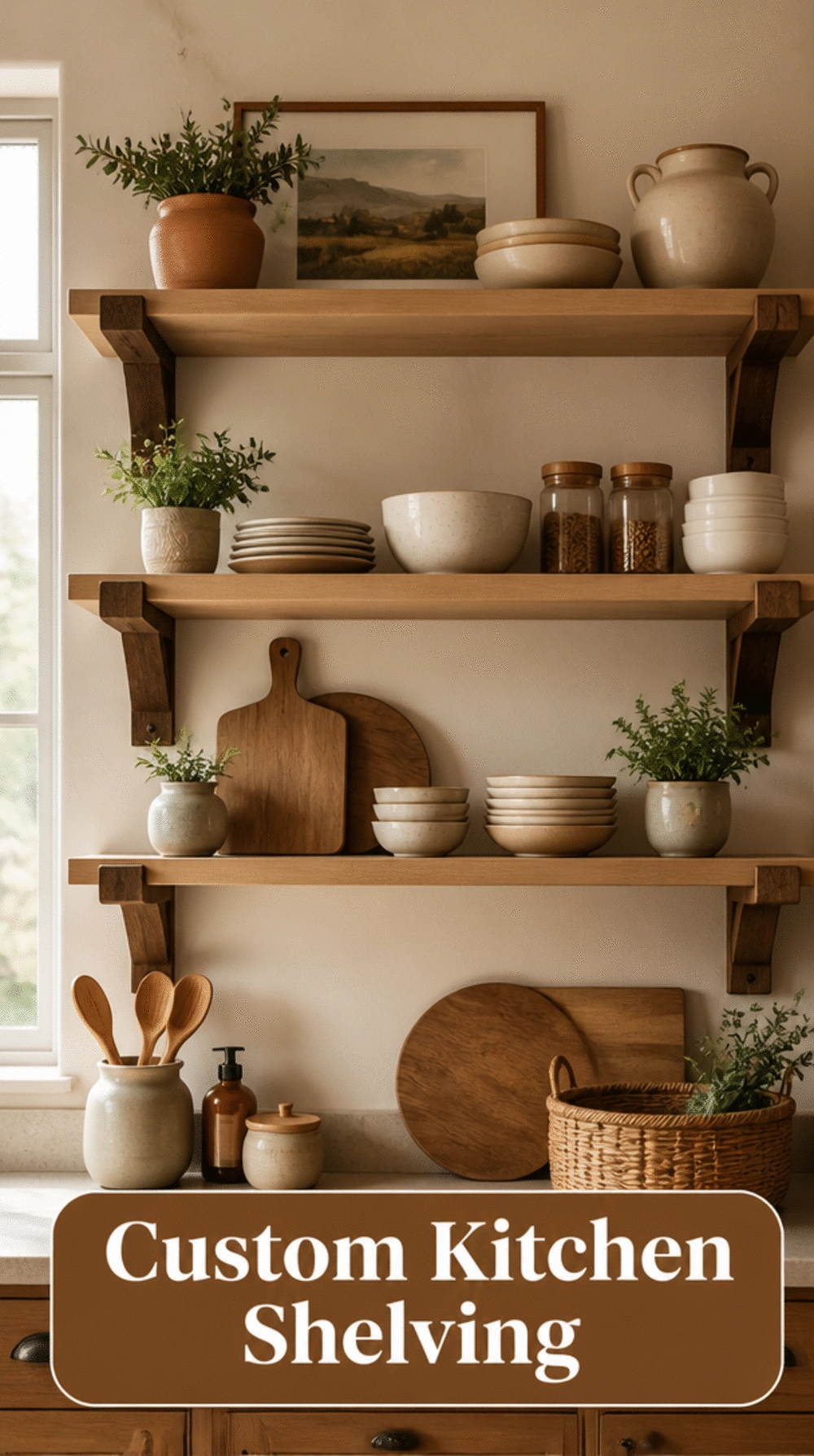 The Kitchen Open Shelf Wooden Bracket That Makes DIY Shelving Look Custom