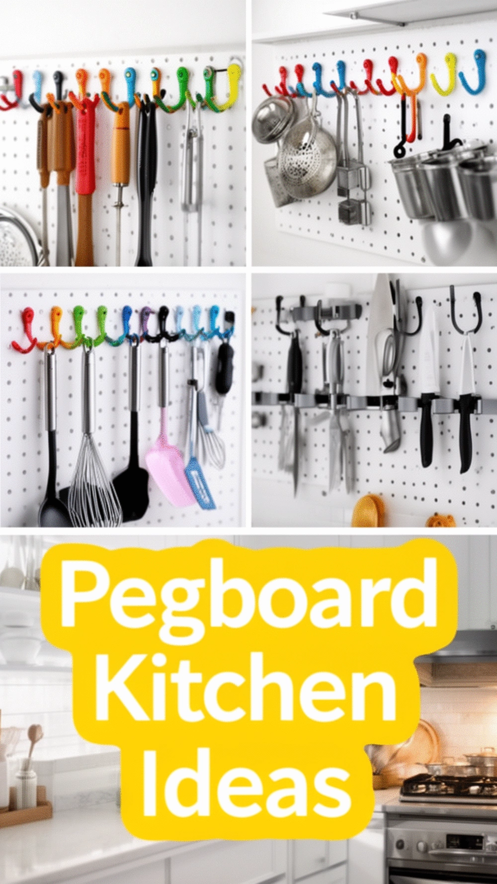 Studio Apartment Pegboard Kitchen Wall That Stores Everything Off the Counter
