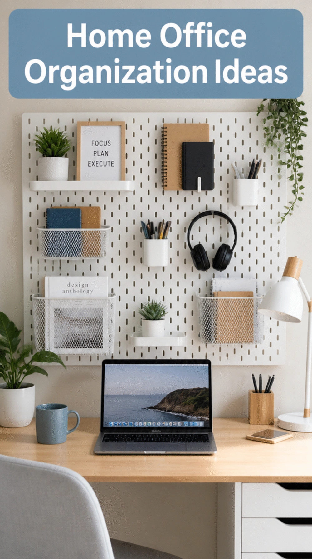 IKEA Skådis Pegboard That Organizes a Home Office Desk Wall in One Panel