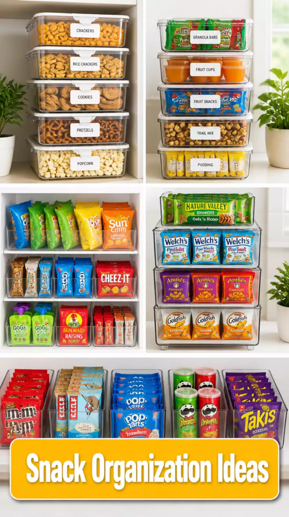 Pantry Slim Stackable Snack Organizer That Fits Kids' Items on One Compact Shelf