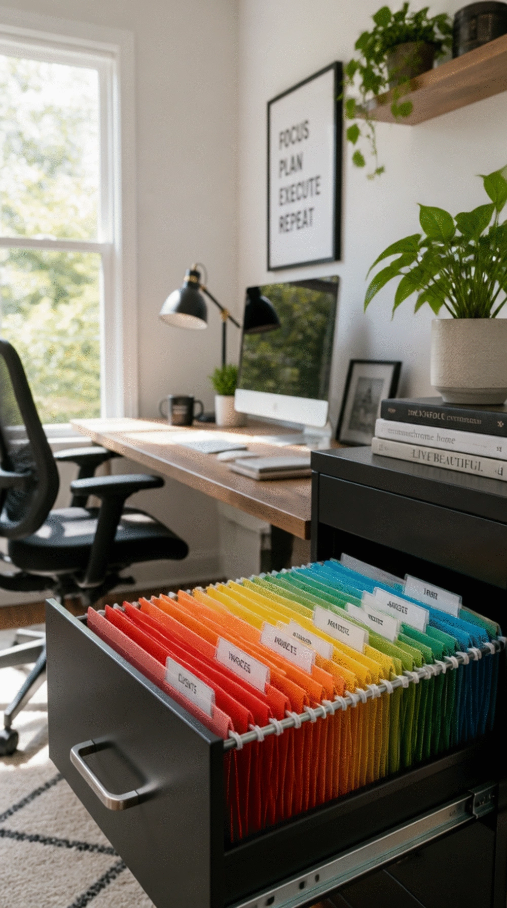 Home Office Color-Coded File Folder System That Makes Finding Documents Fast