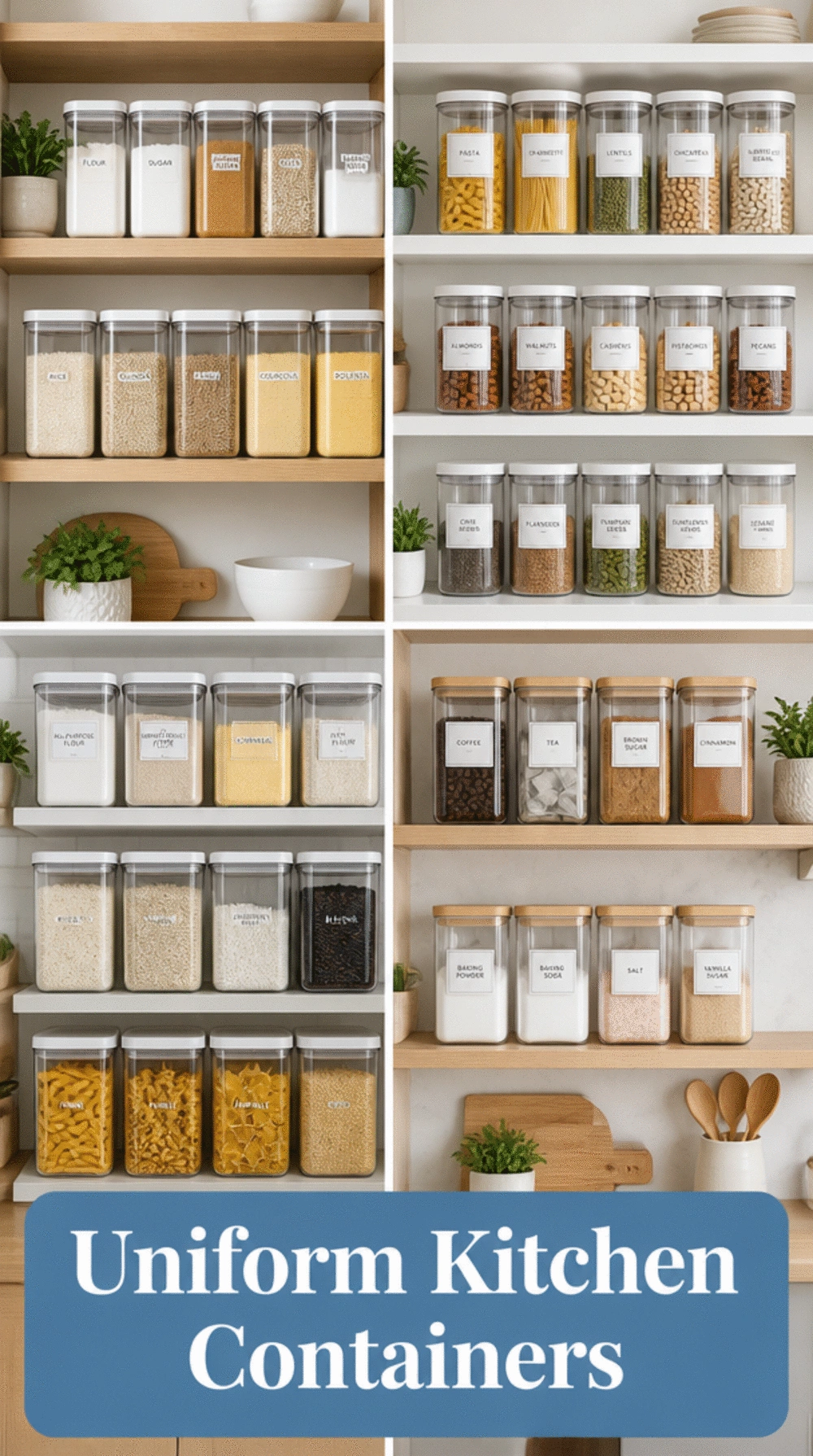 Why Uniform Containers on Kitchen Open Shelves Make Any Kitchen Look Expensive