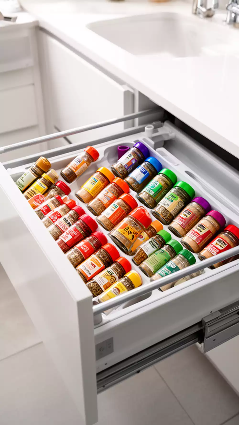 Organize Your Spices with Drawer Inserts for Easy Access