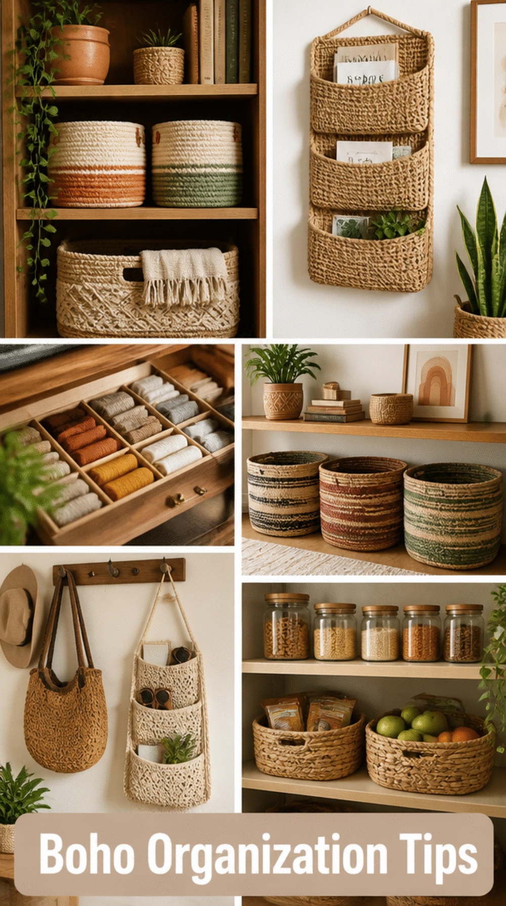 Why Boho Organization Uses Texture and Tone Where Minimalism Would Use Matching Bins