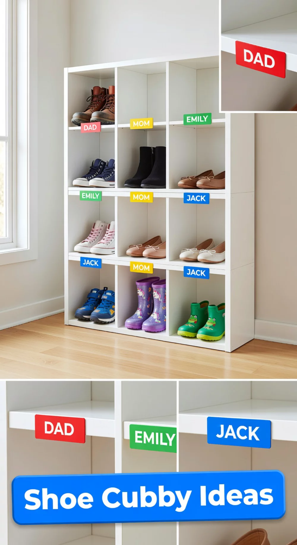 Entryway Shoe Cubby with Enough Slots for the Whole Family's Footwear