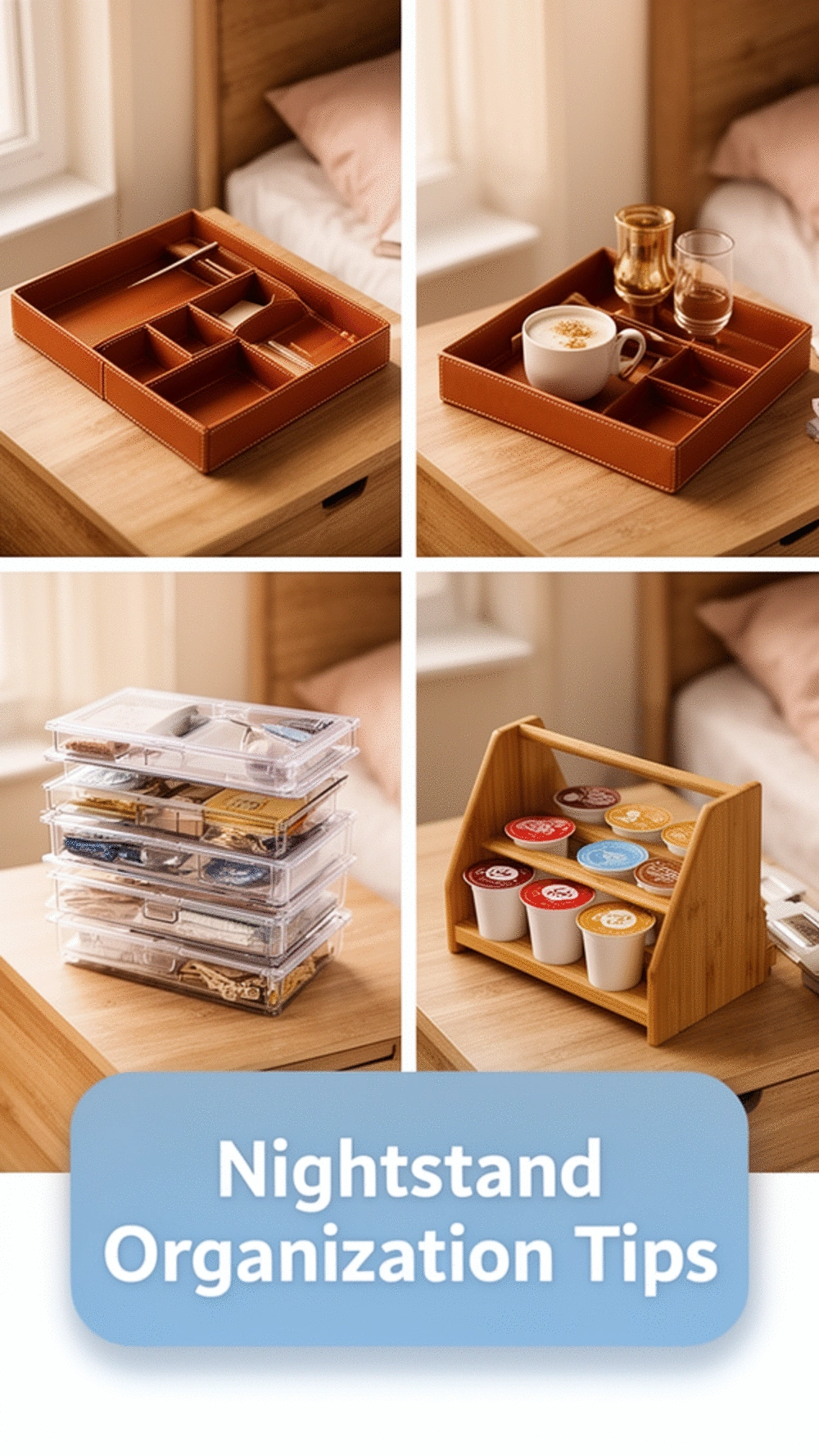 Bedroom Nightstand Tray Organizer That Keeps the Surface Calm and Clear