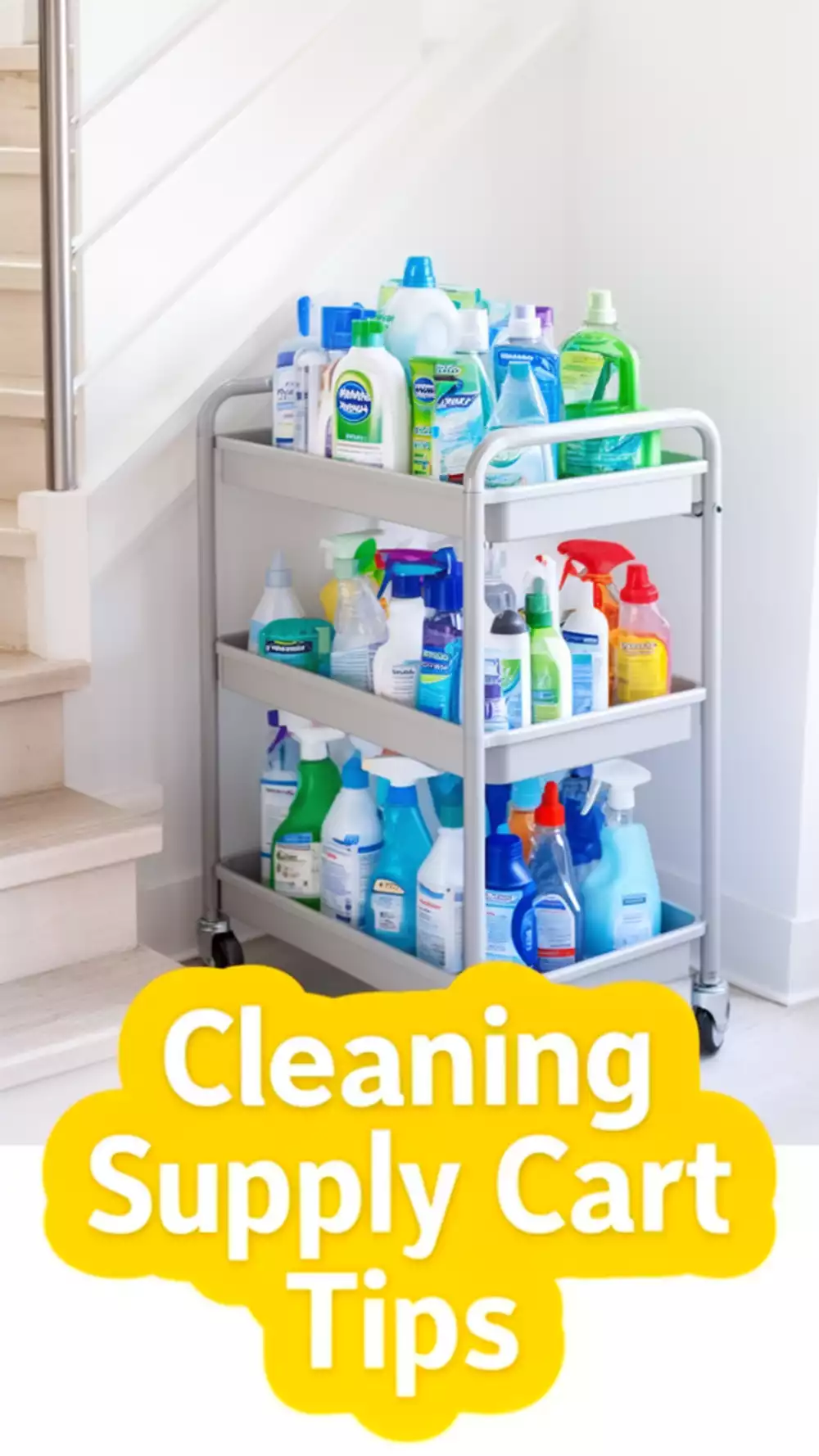 The Cleaning Supply Rolling Cart That Moves a Full Set of Products Between Floors
