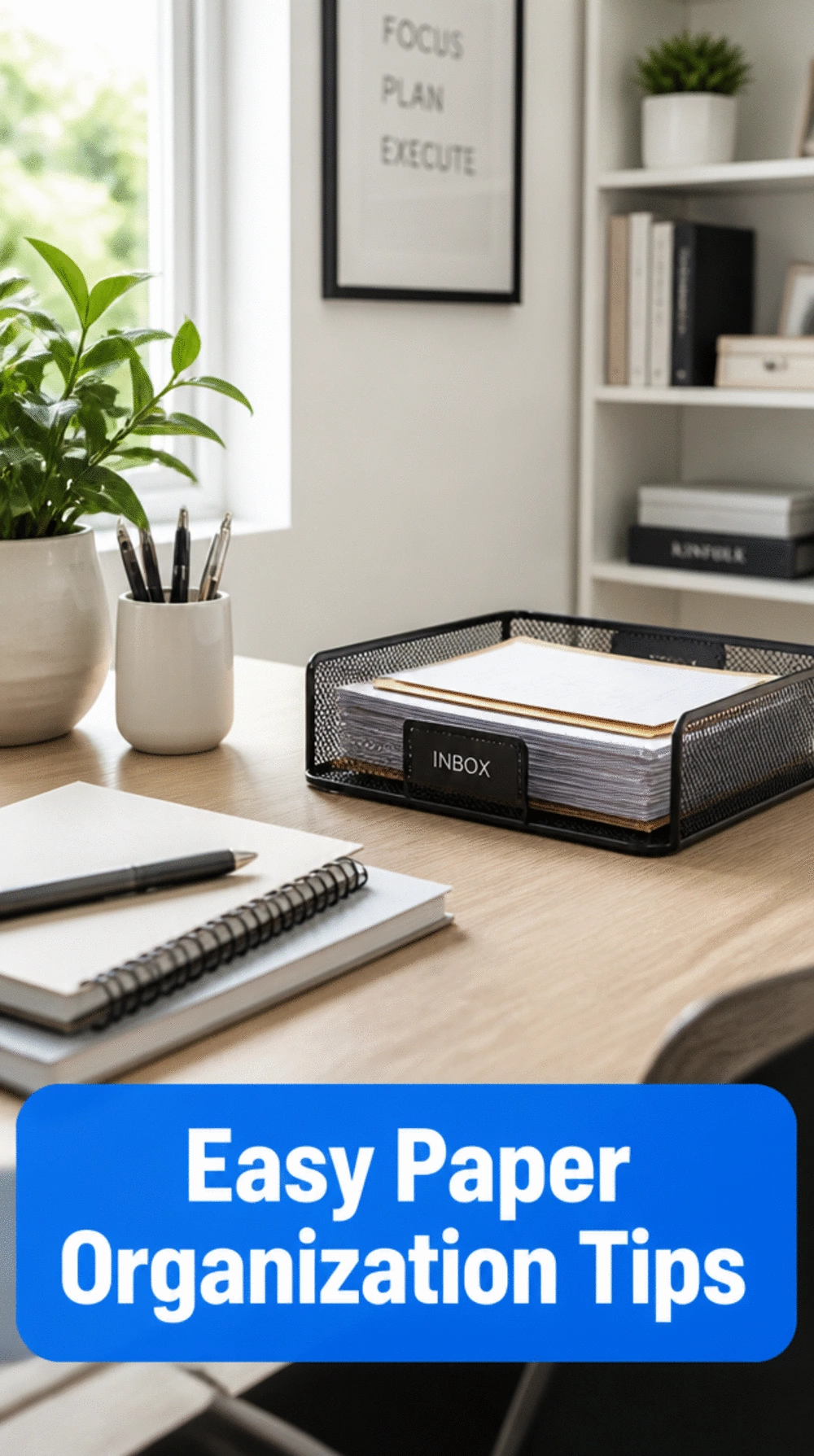 Home Office Single Inbox Tray That Catches All Incoming Paper in One Defined Spot