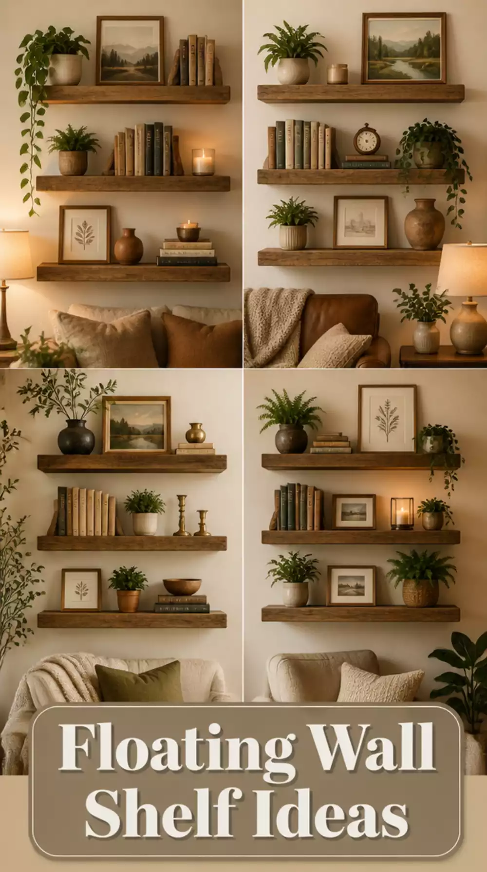 Living Room Floating Wall Shelf That Adds Storage Without Using Floor Space