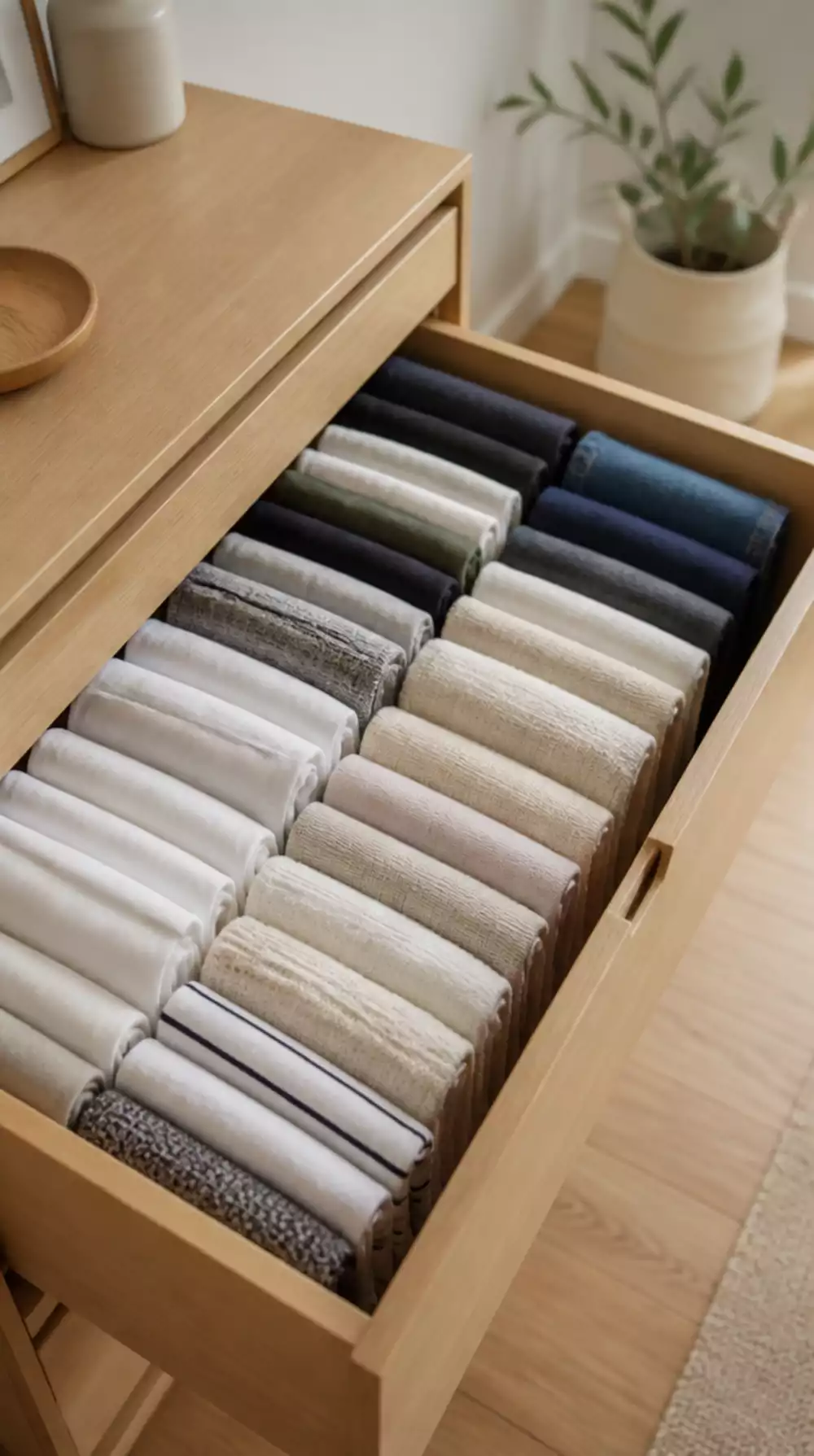 The KonMari Wardrobe Fold Technique That Makes Every Drawer a Visual Grid