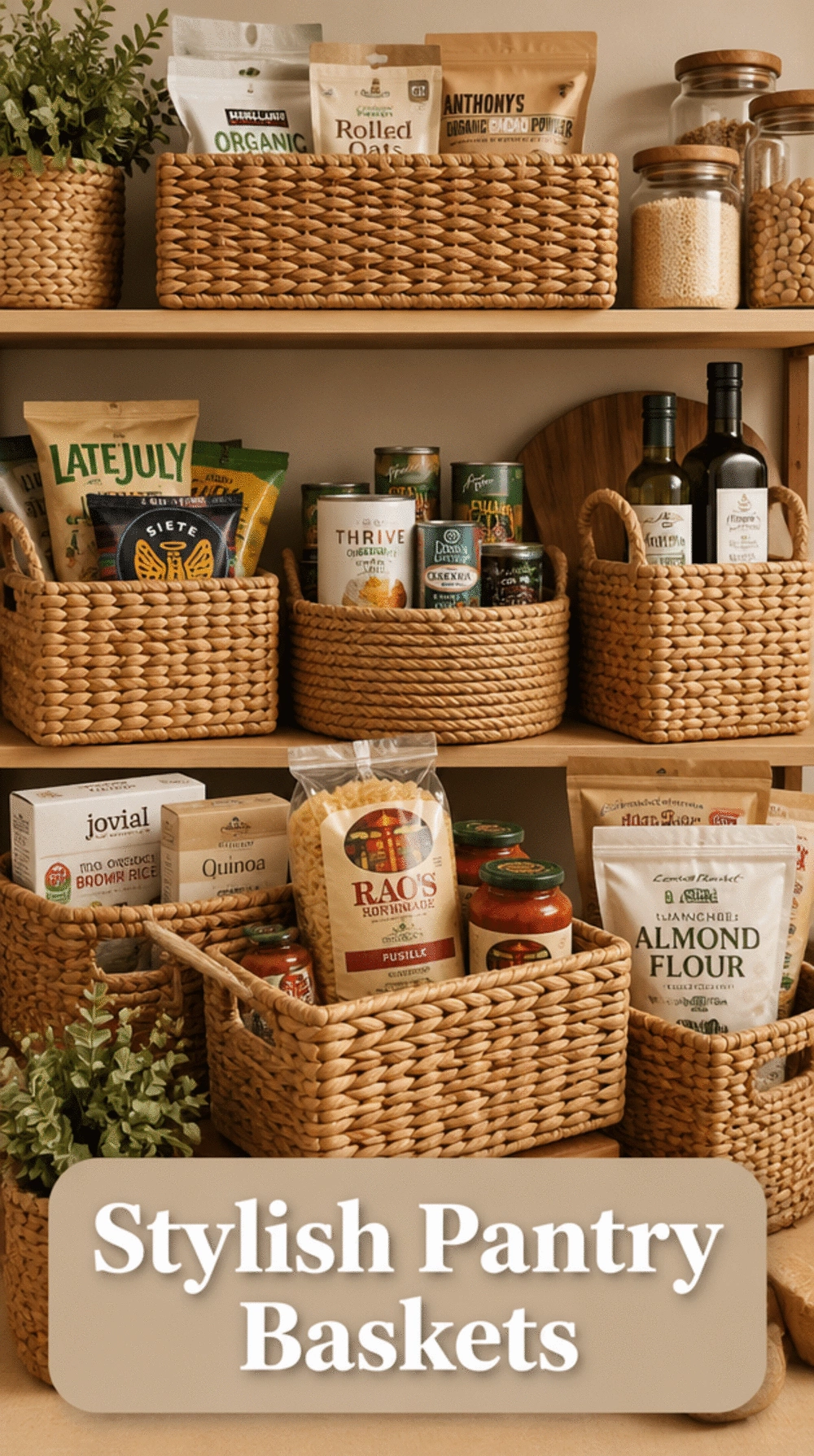 Pantry Woven Baskets That Make Open Shelves Look Styled