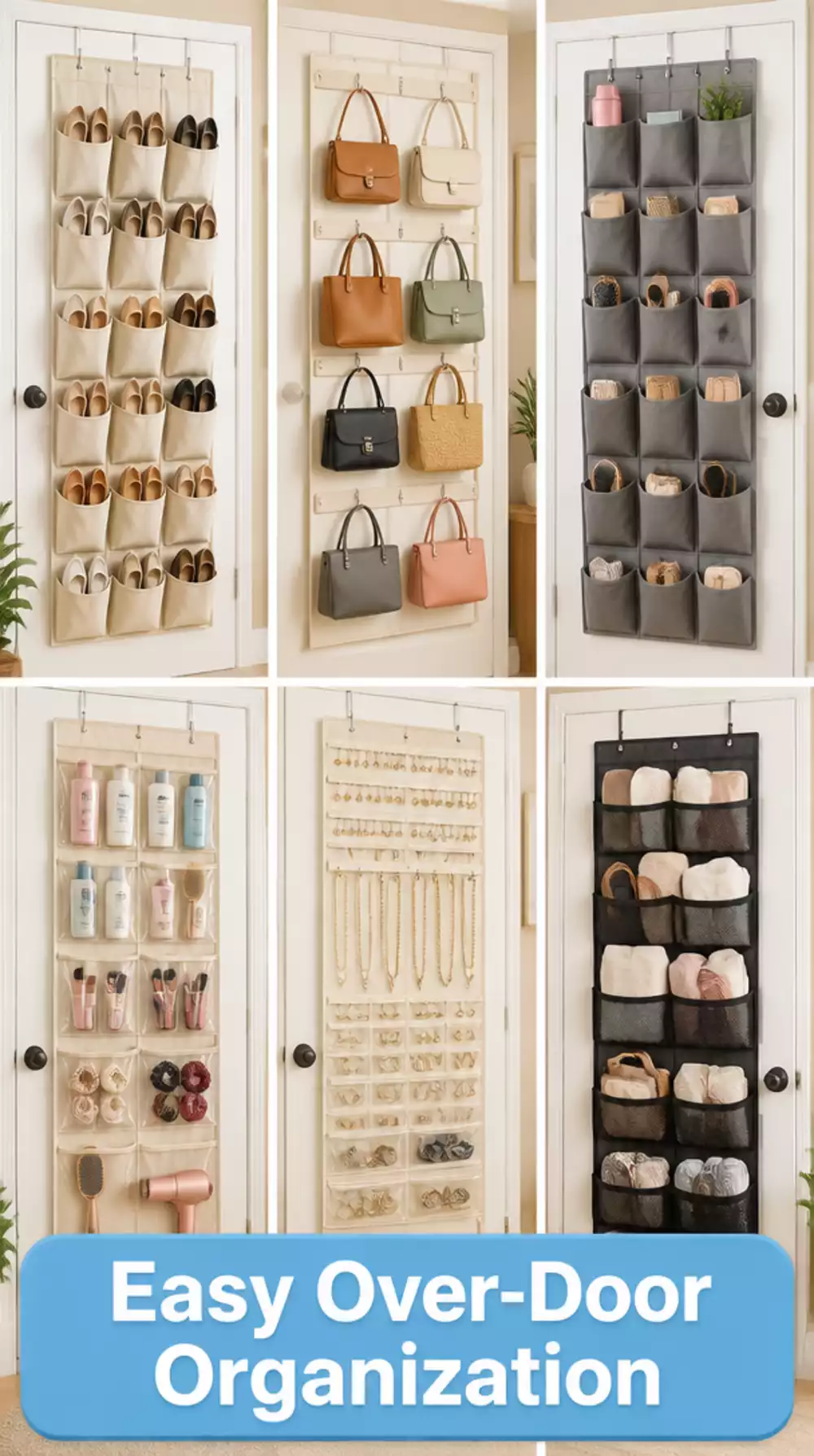 Tiny Home Over-Door Full-Length Organizer That Turns Every Door into a Storage Wall