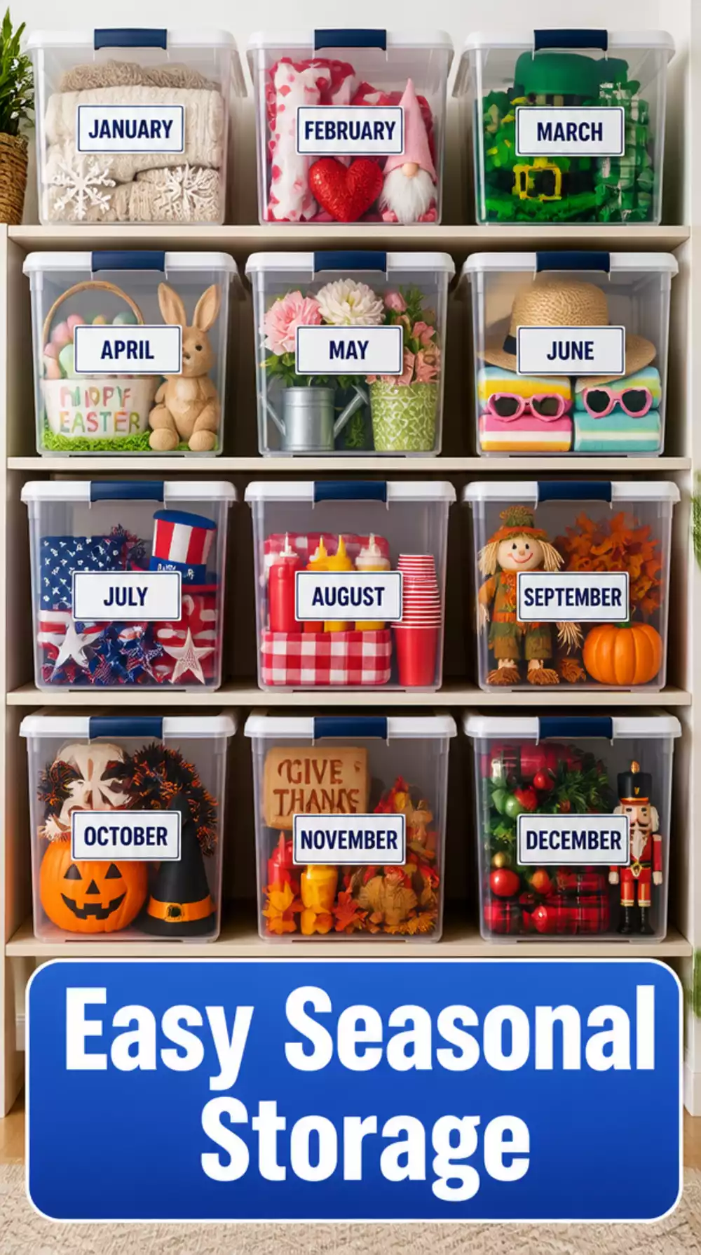 Why Labeling Seasonal Bins by Month Makes Finding the Right Box Instant